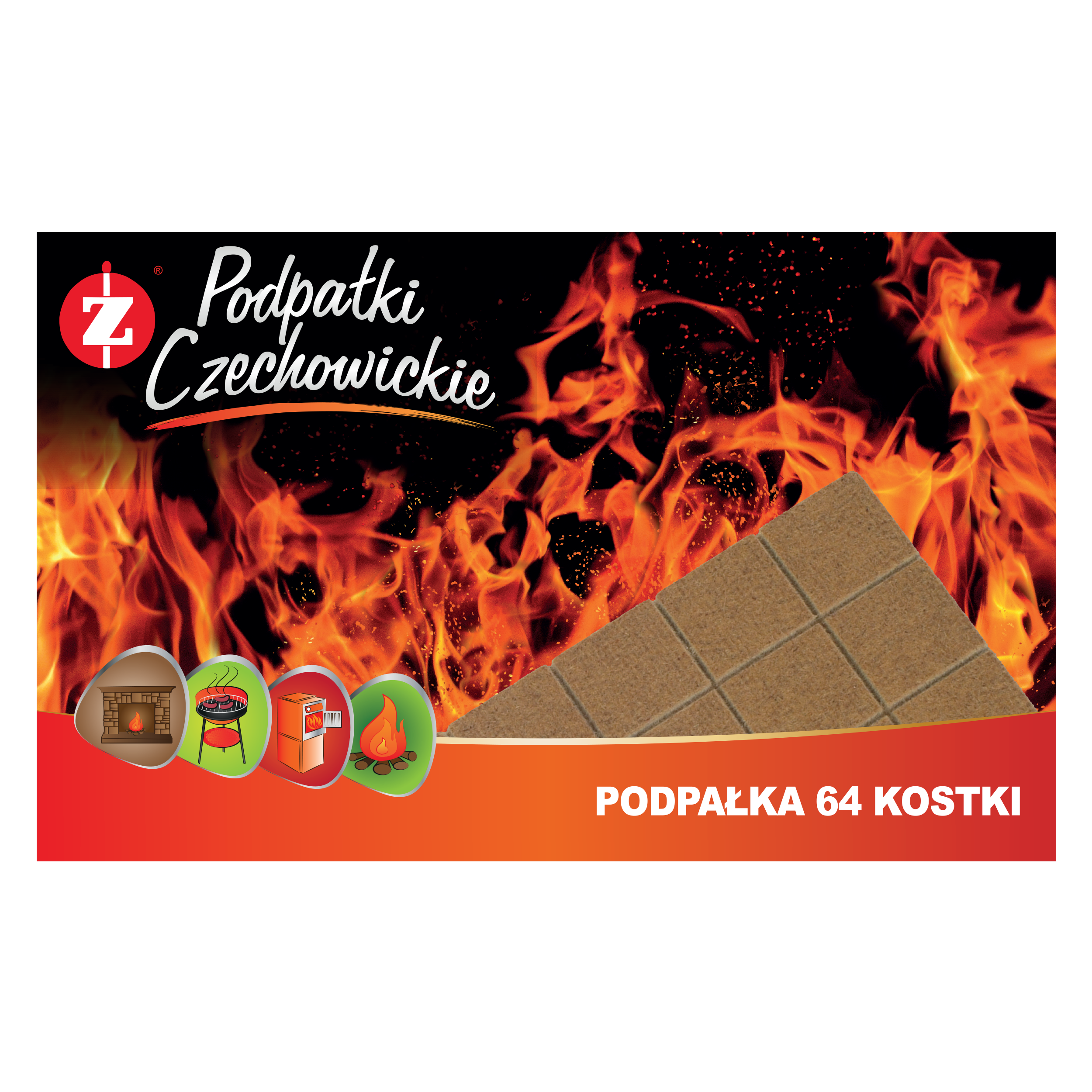 Podpałka brązowa 64 kostki Podpałki Czechowickie - 2
