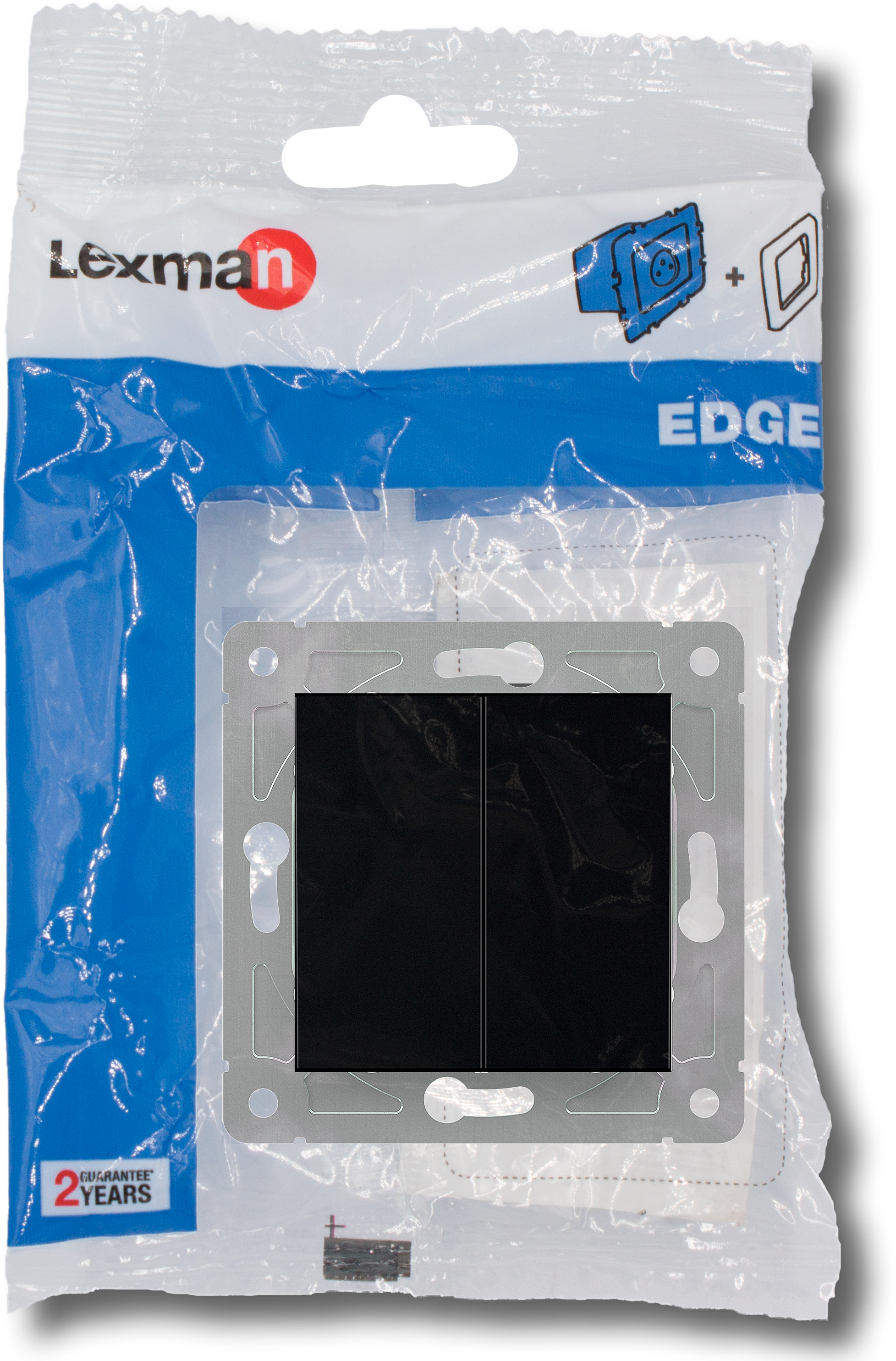 Włącznik podwójny EDGE czarny LEXMAN - 2