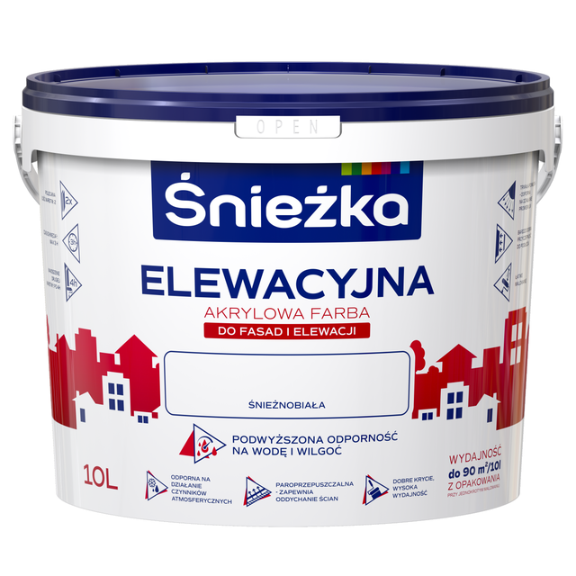 Farba akrylowa ELEWACYJNA 10 l Biały ŚNIEŻKA