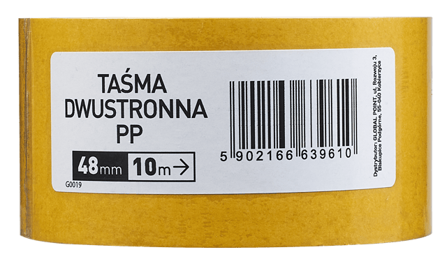 Taśma klejąca dwustronna 48 mm x 10 m do wykładzin Globall