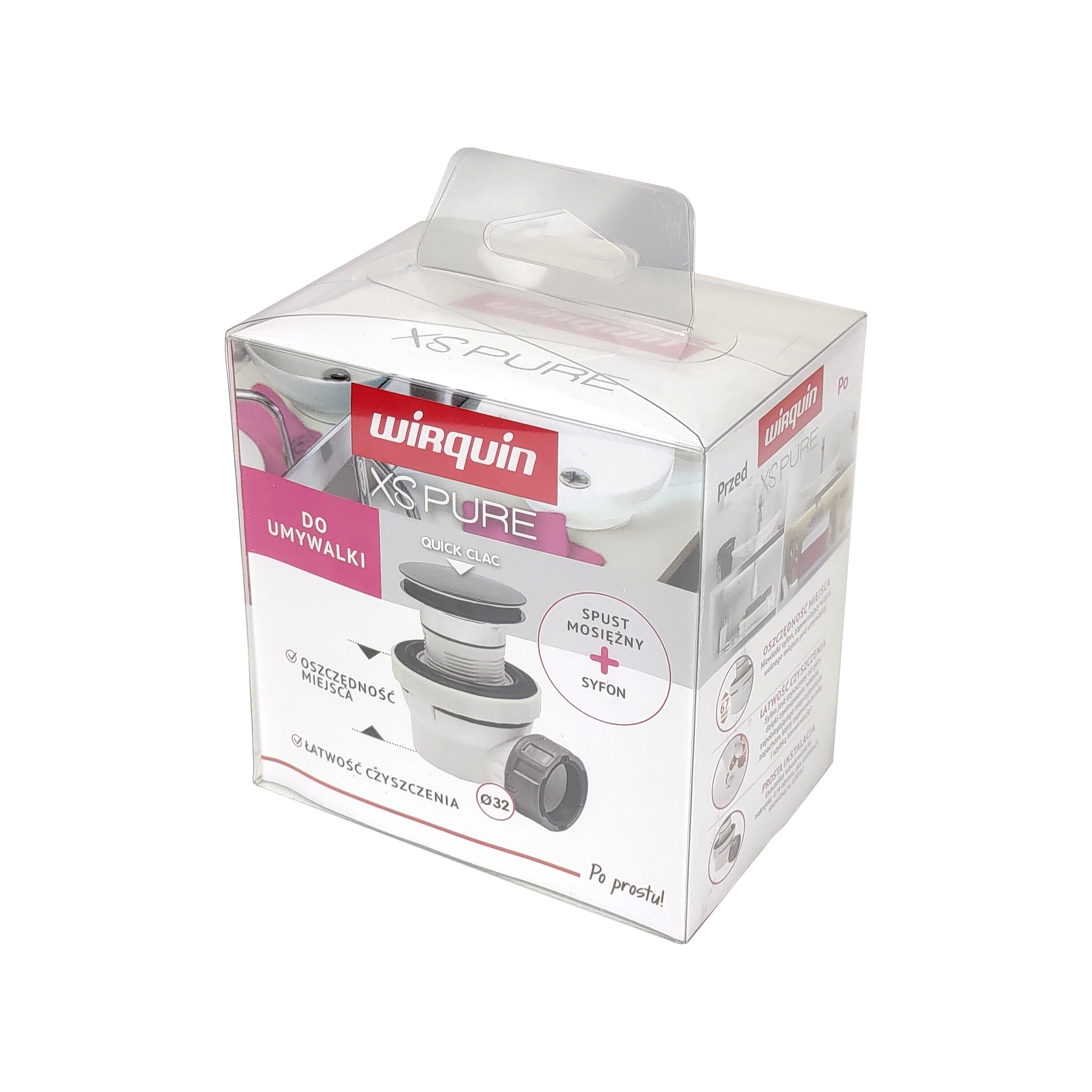 Syfon umywalki niski XS-Pure KLIK-KLAK chrom WIRQUIN - 8