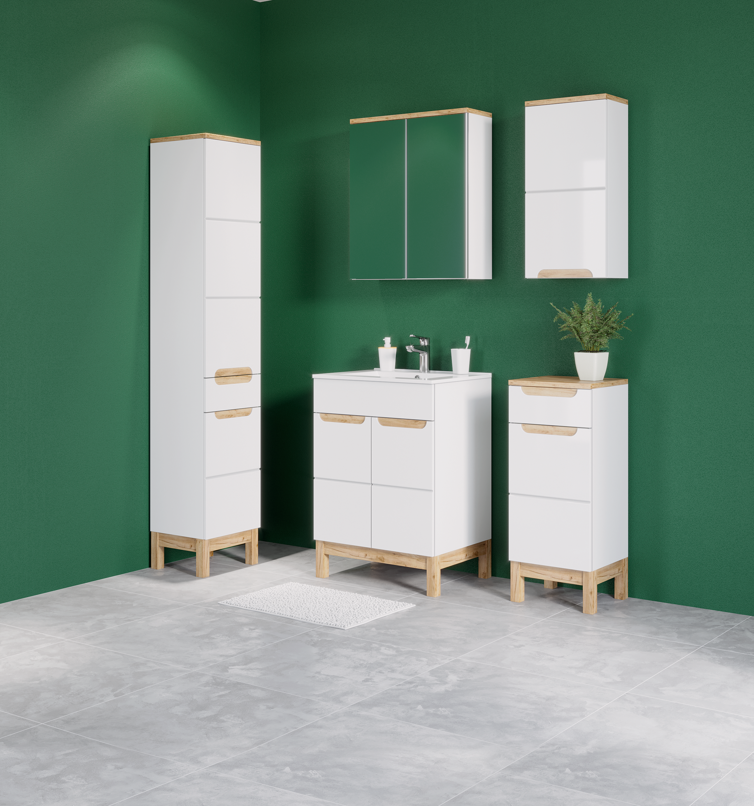 Szafka lustrzana bez oświetlenia Bali 60 x 70 x 20 Comad - 3