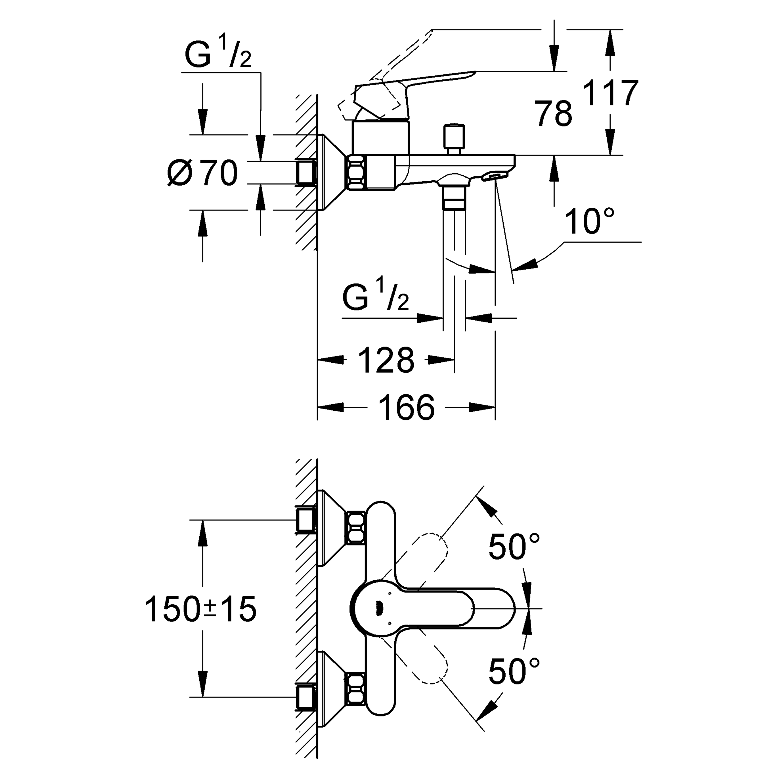 Bateria wannowa chrom Start Clova Grohe - 2