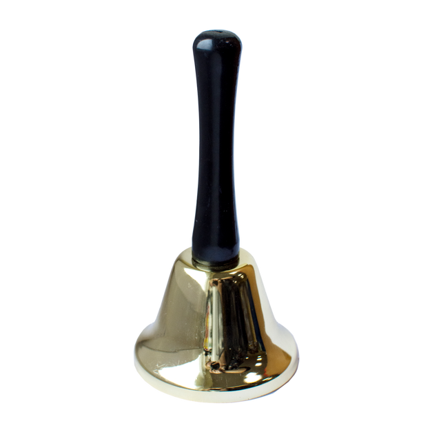 Dzwonek św. Mikołaja 13cm czarno-złoty