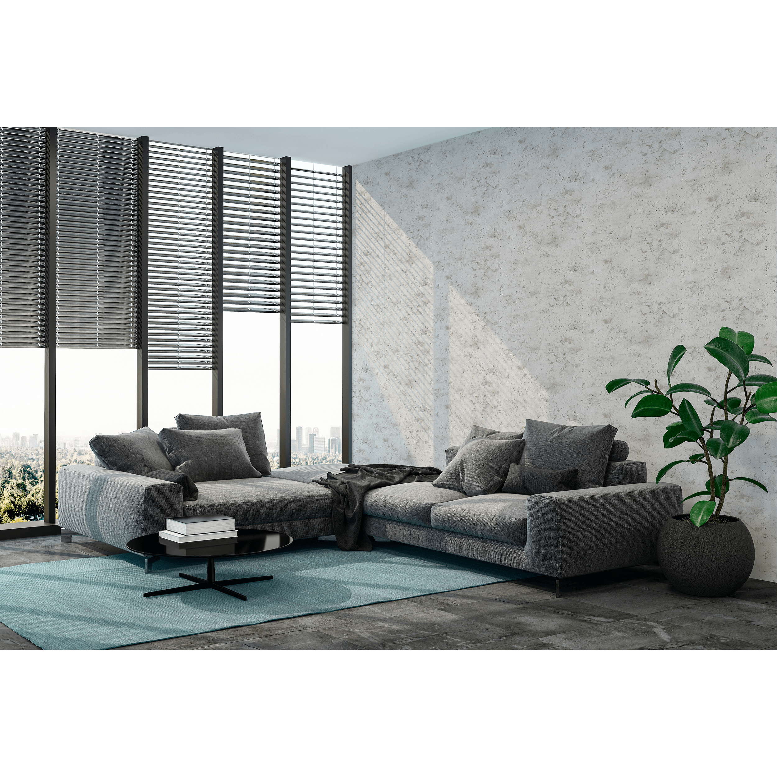 Tapeta Marble imitująca beton szara winylowa na flizelinie - 2