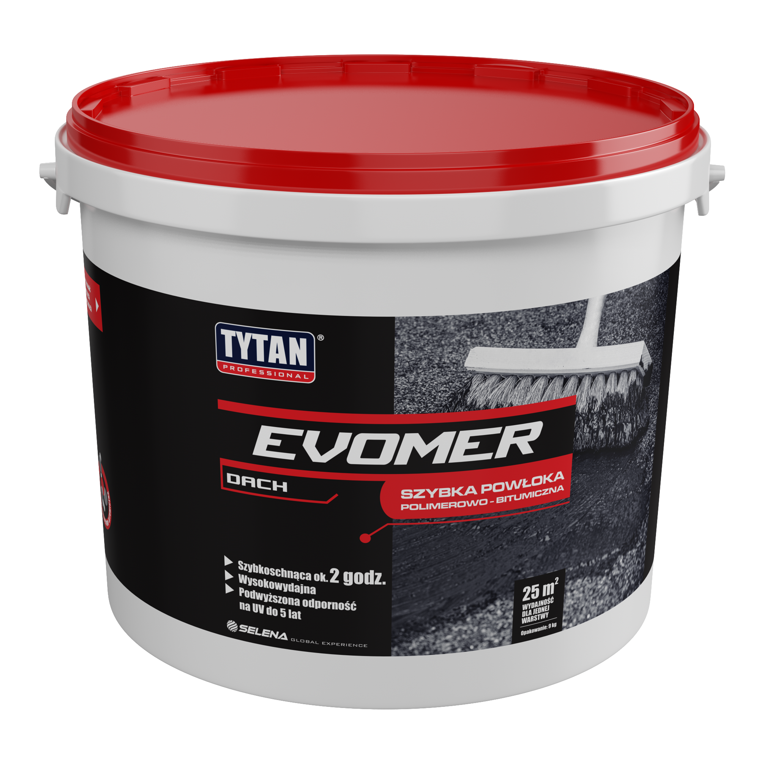 Powłoka polimerowo-bitumiczna do dachów Evomer 9 kg Tytan Professional