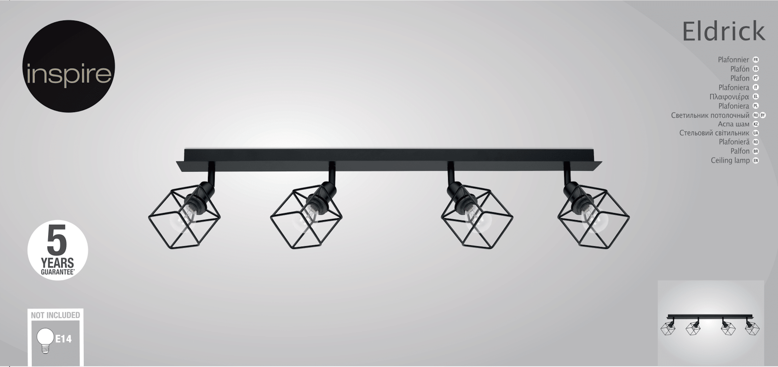 Listwa reflektorowa Eldrick czarna E14 Inspire - 6