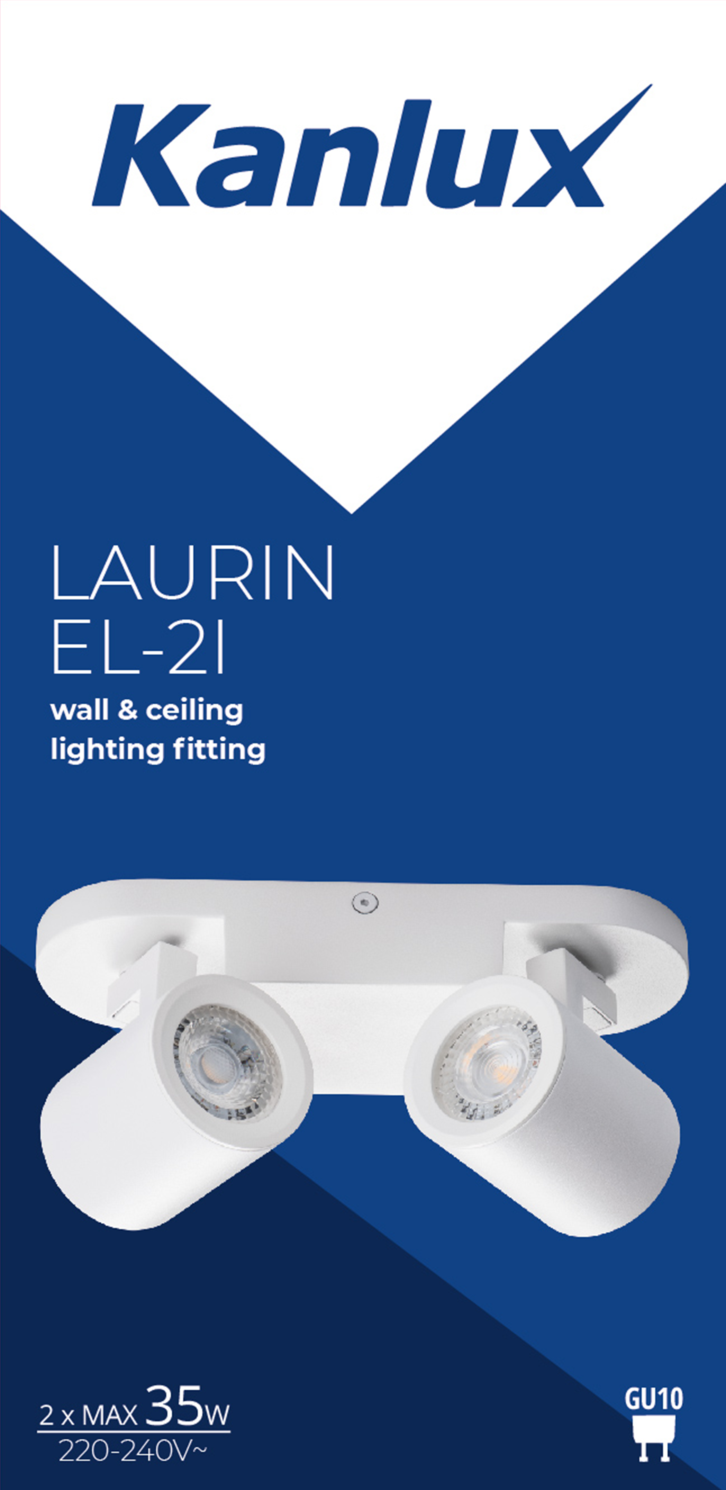 Listwa reflektorowa Laurin biała 2 x GU10 Kanlux - 5