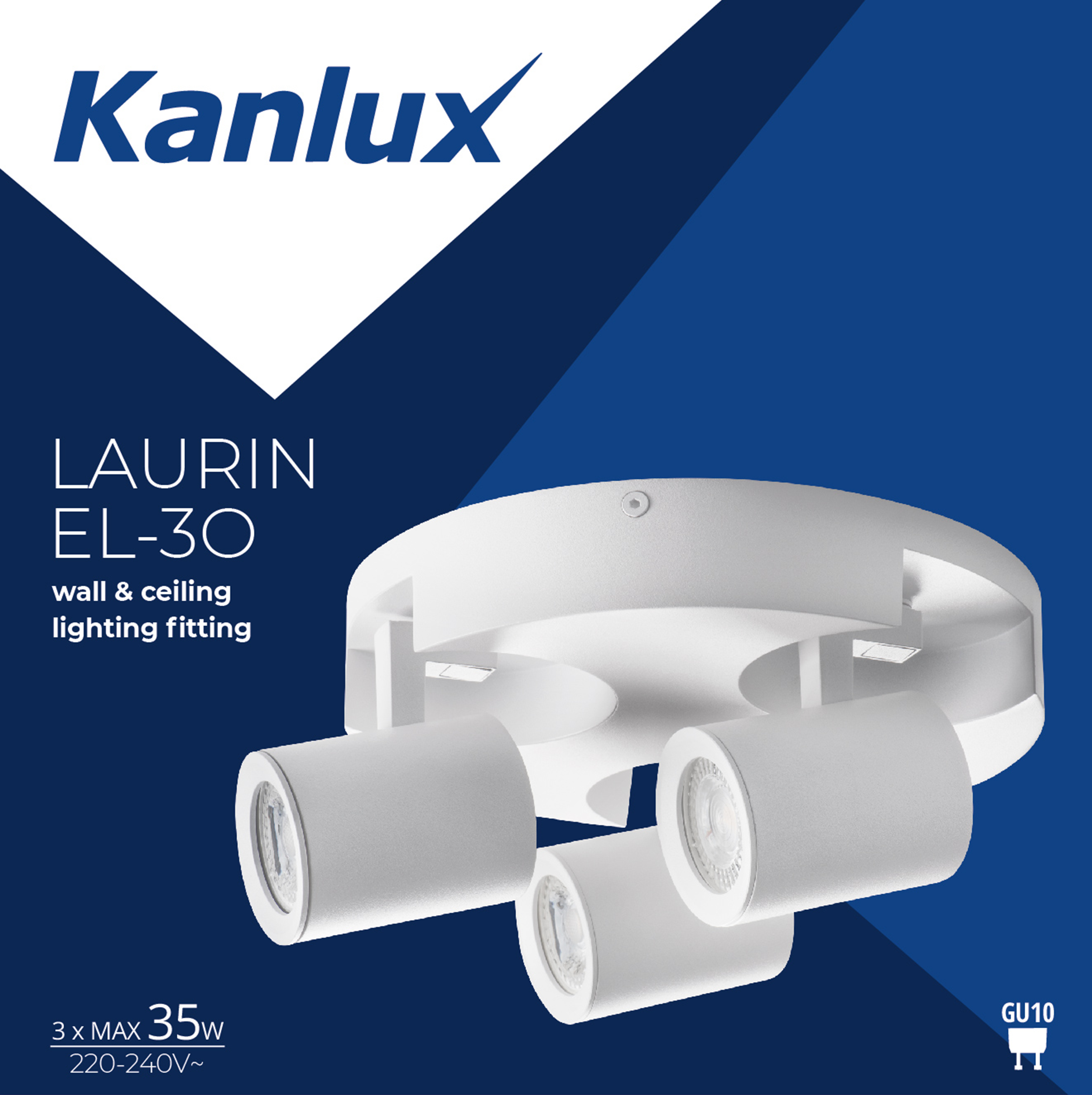 Plafon Laurin biały 3 x GU10 Kanlux - 5
