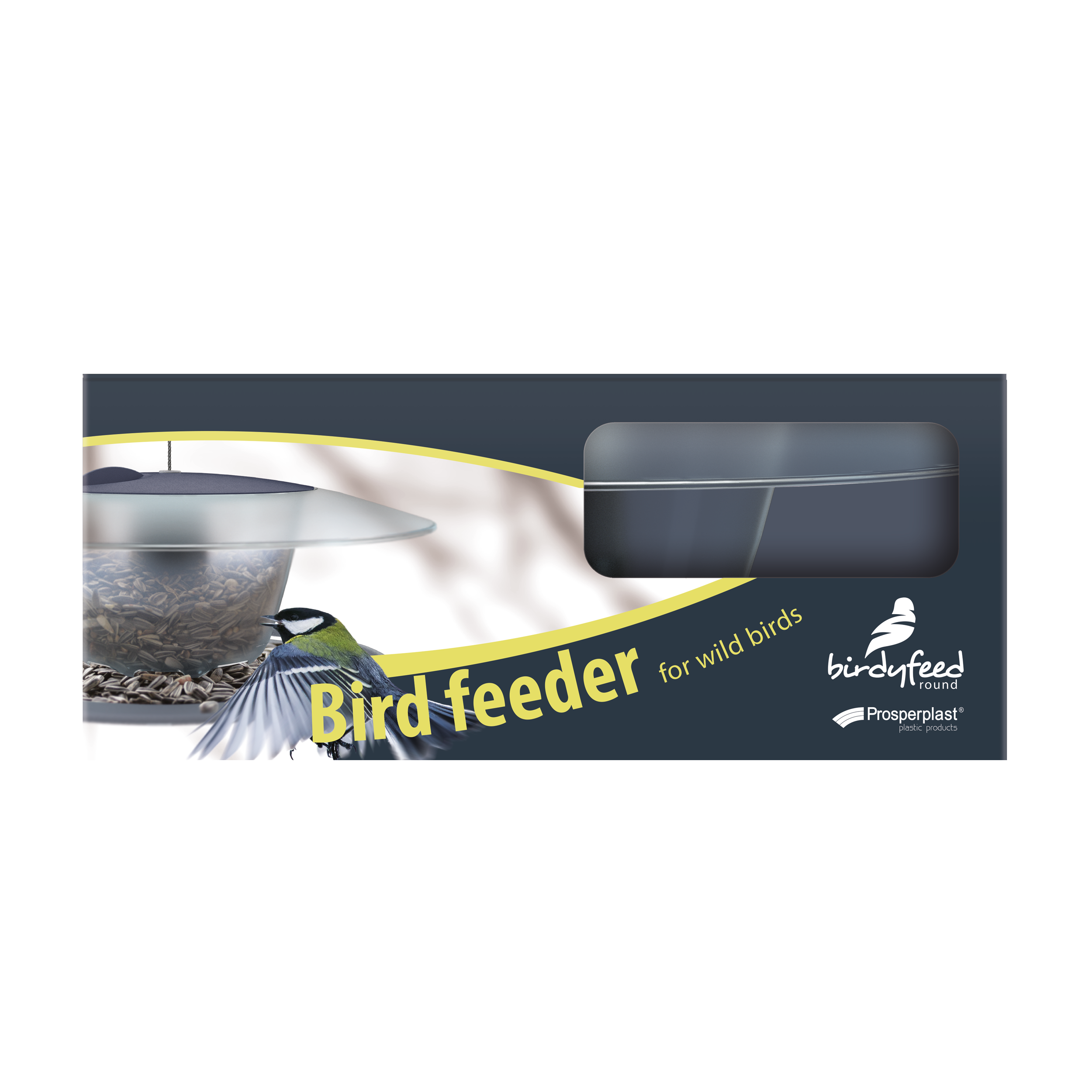 Karmnik dla ptaków 29.4x25.8x12.2 cm Birdyfeed okrągły szary