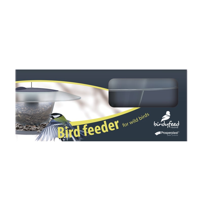 Karmnik dla ptaków 29.4x25.8x12.2 cm Birdyfeed okrągły szary