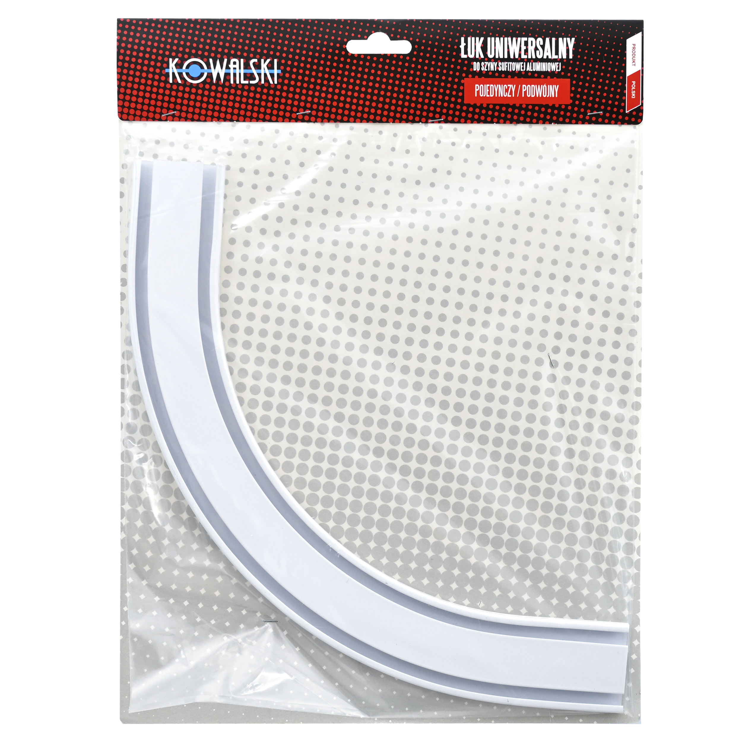 Łuk dwustronny do szyny sufitowej 1-torowej lub 2-torowej biały Kowalski - 5