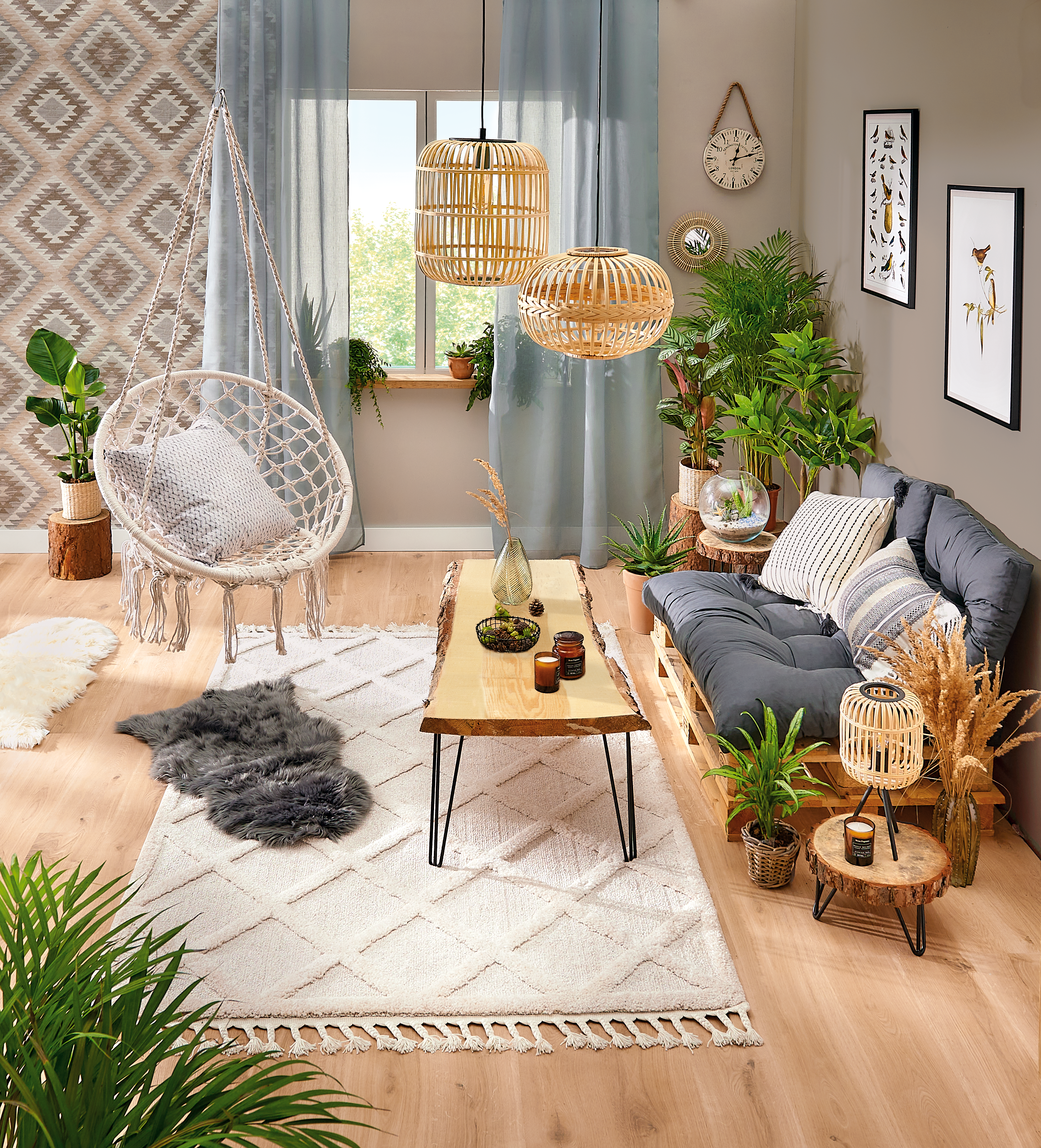 Lámpara de techo colgante de madera marrón 1 luz E27 Amsfield Ø38 - 15