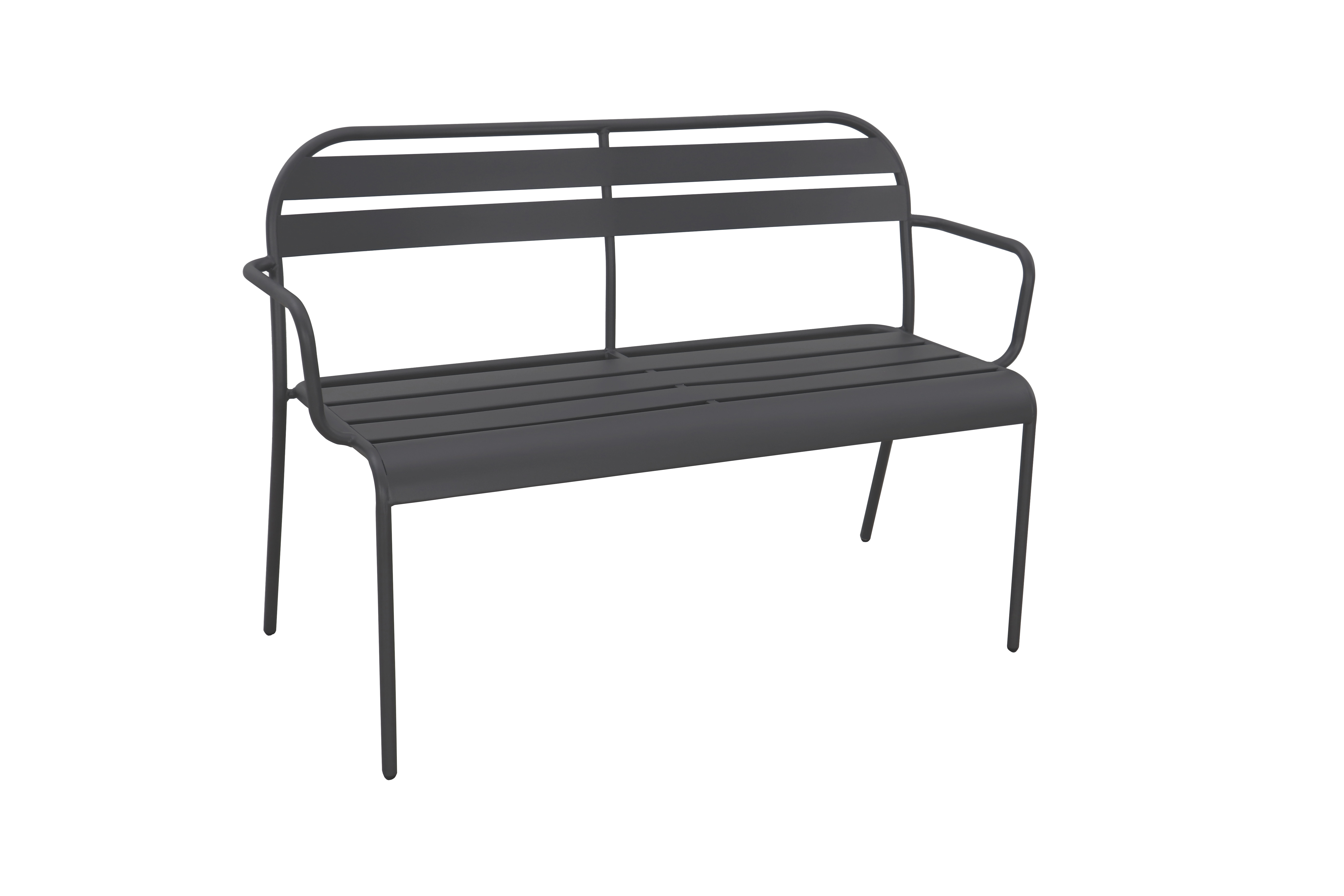 Banco de exterior de metal naterial café antracita