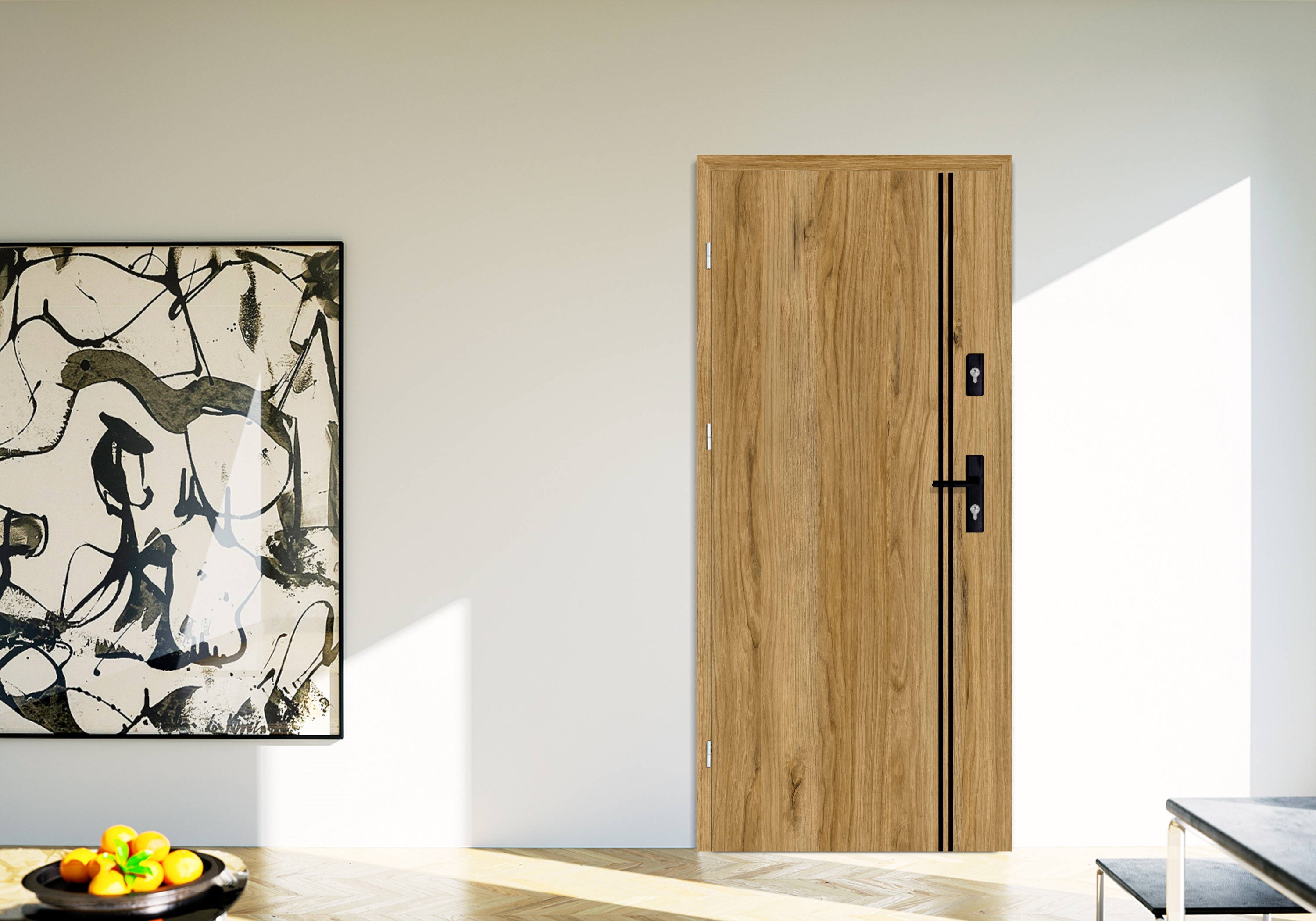 Drzwi wejściowe otwierane do wewnątrz Hermes Dąb Catania 80 Lewe Nawadoor - 5