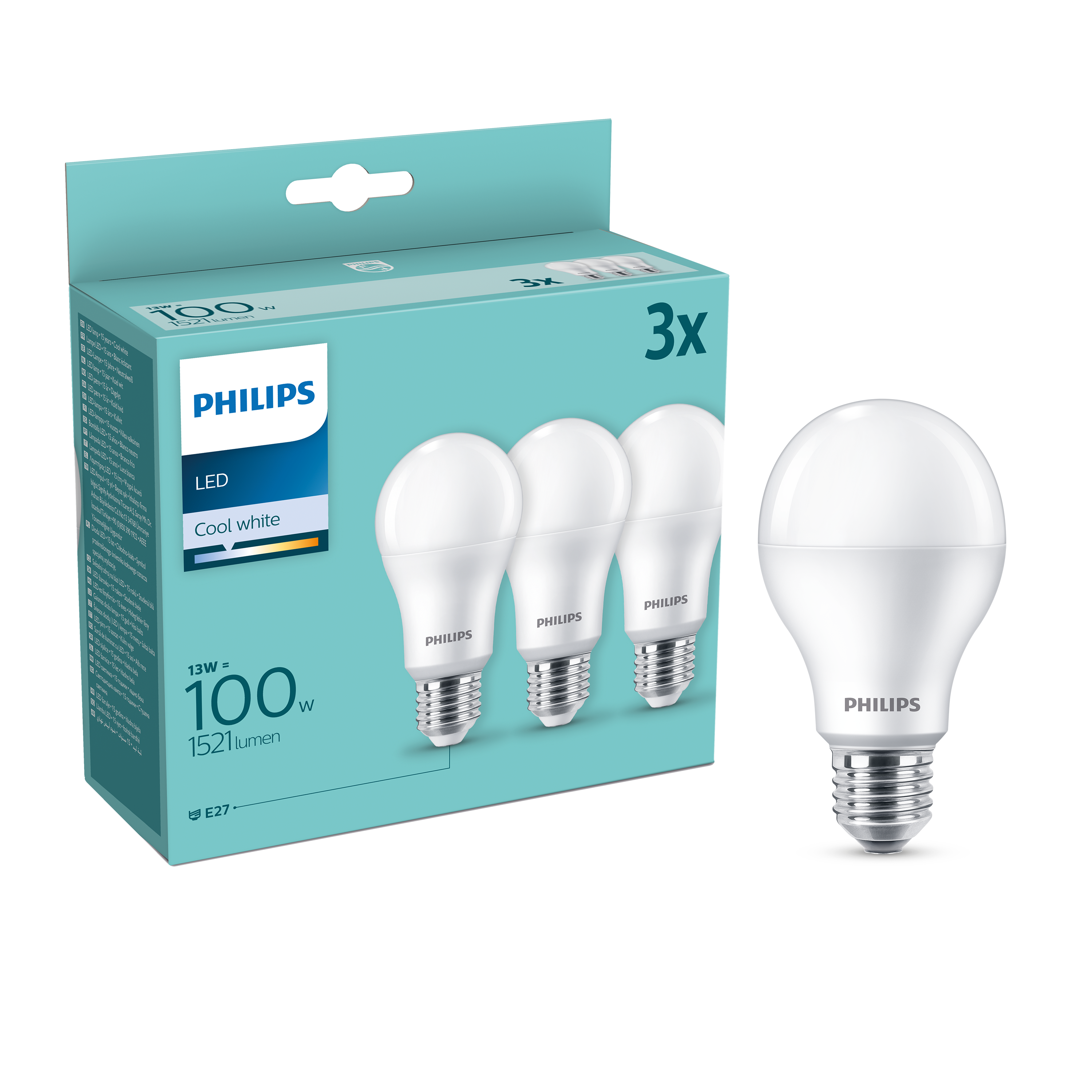Żarówka LED E27 3 szt. 13 W = 100 W 1521 lm Neutralna PHILIPS - 2
