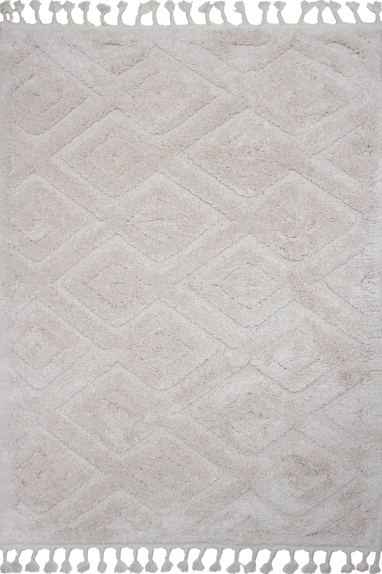Dywan z frędzlami Havana 3D beżowy 80 x 150 cm