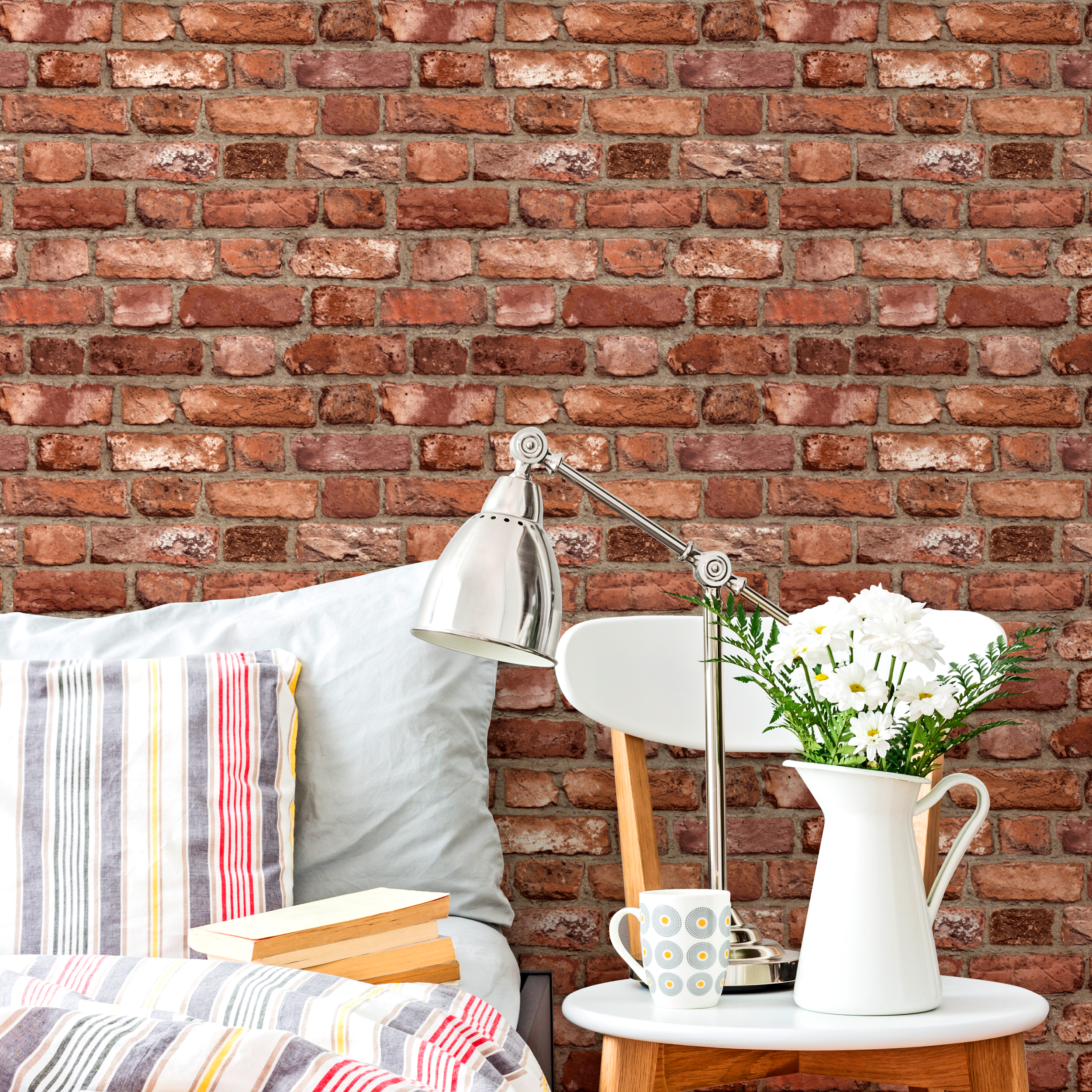 Tapeta Vintage Brick 3D czerwona imitacja cegły winylowa na flizelinie - 2