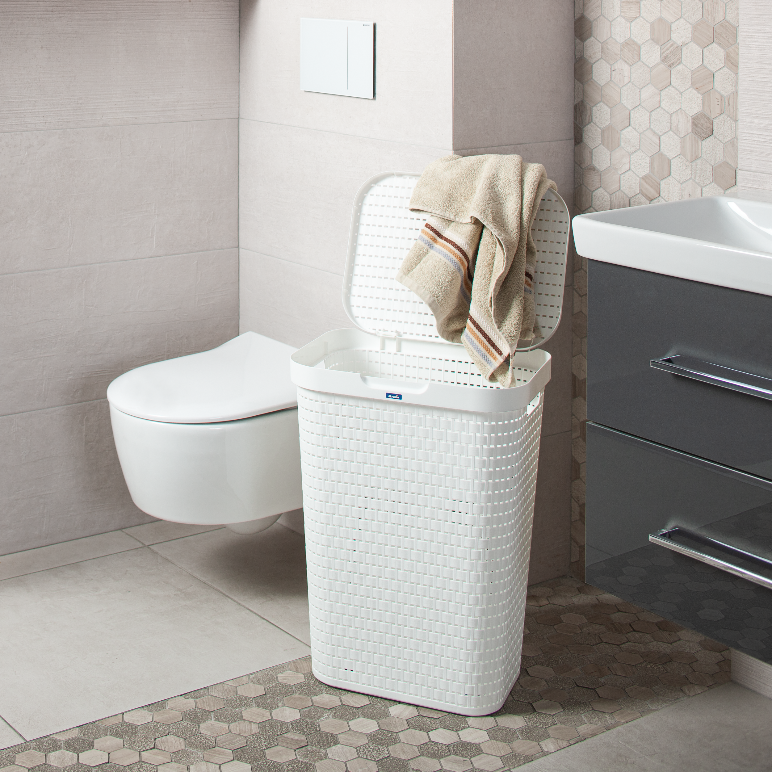 Kosz na bieliznę Country 55 L Rotho - 7