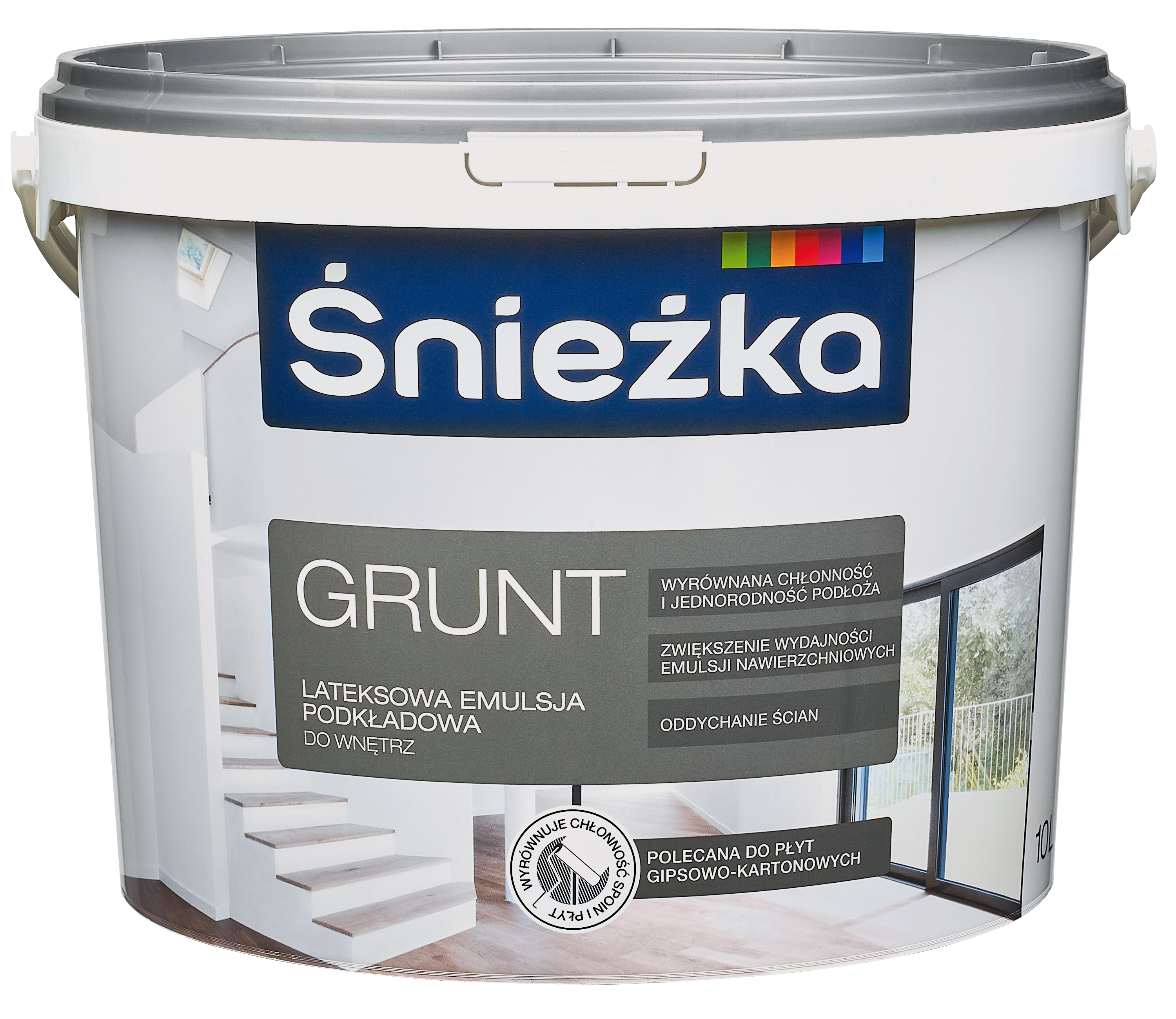 Farba podkładowa grunt 10 litrów Biały Śnieżka - 3