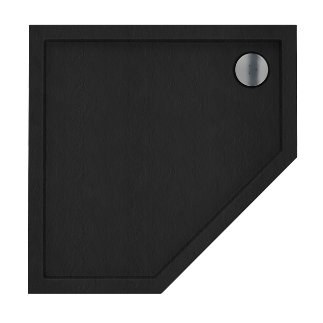 Brodzik Zintegrowany Pięciokątny Sensea Frigo 90 x 90 x 12 cm Czarny Kamień