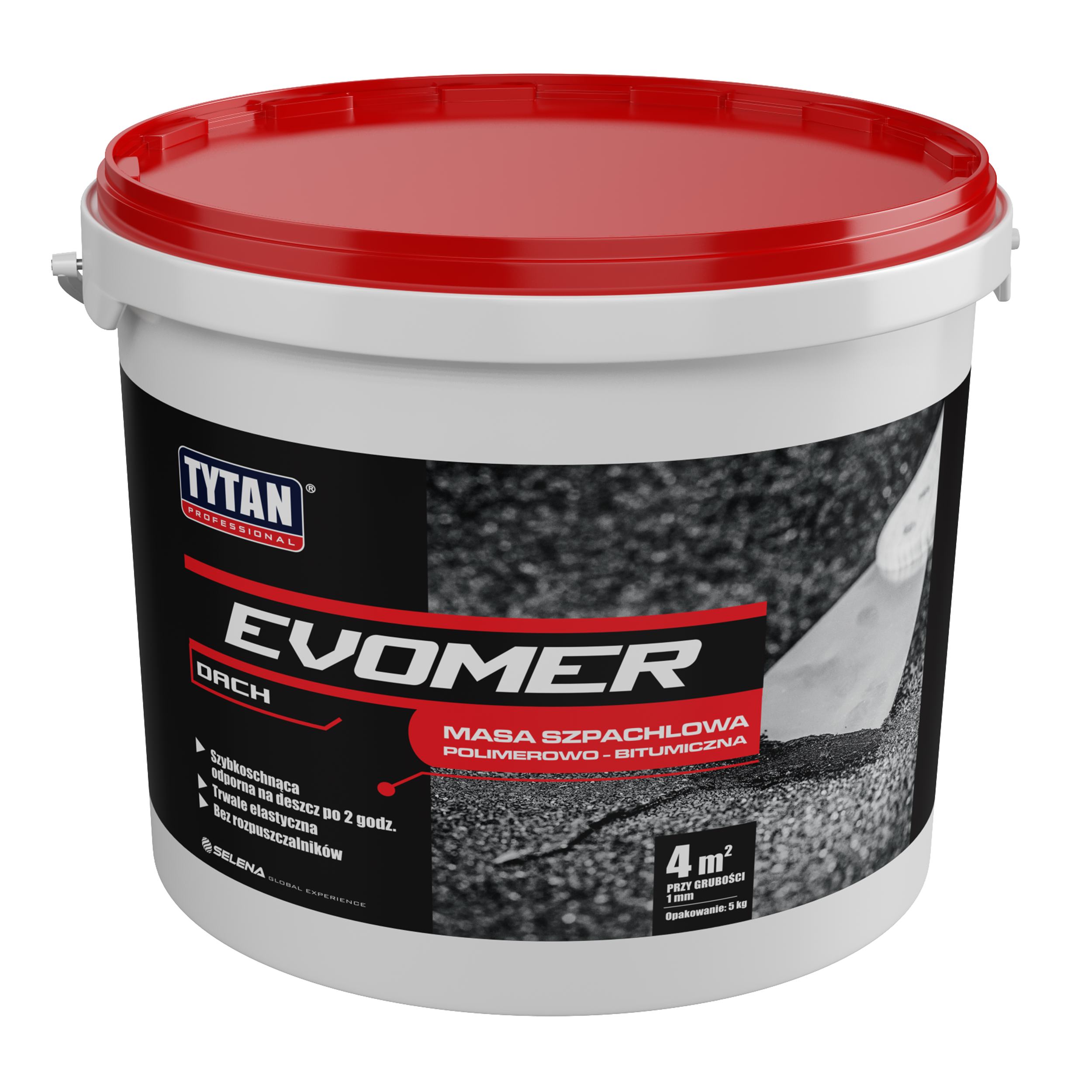 Masa szpachlowa polimerowo-bitumiczna Evomer 5 kg Tytan Professional
