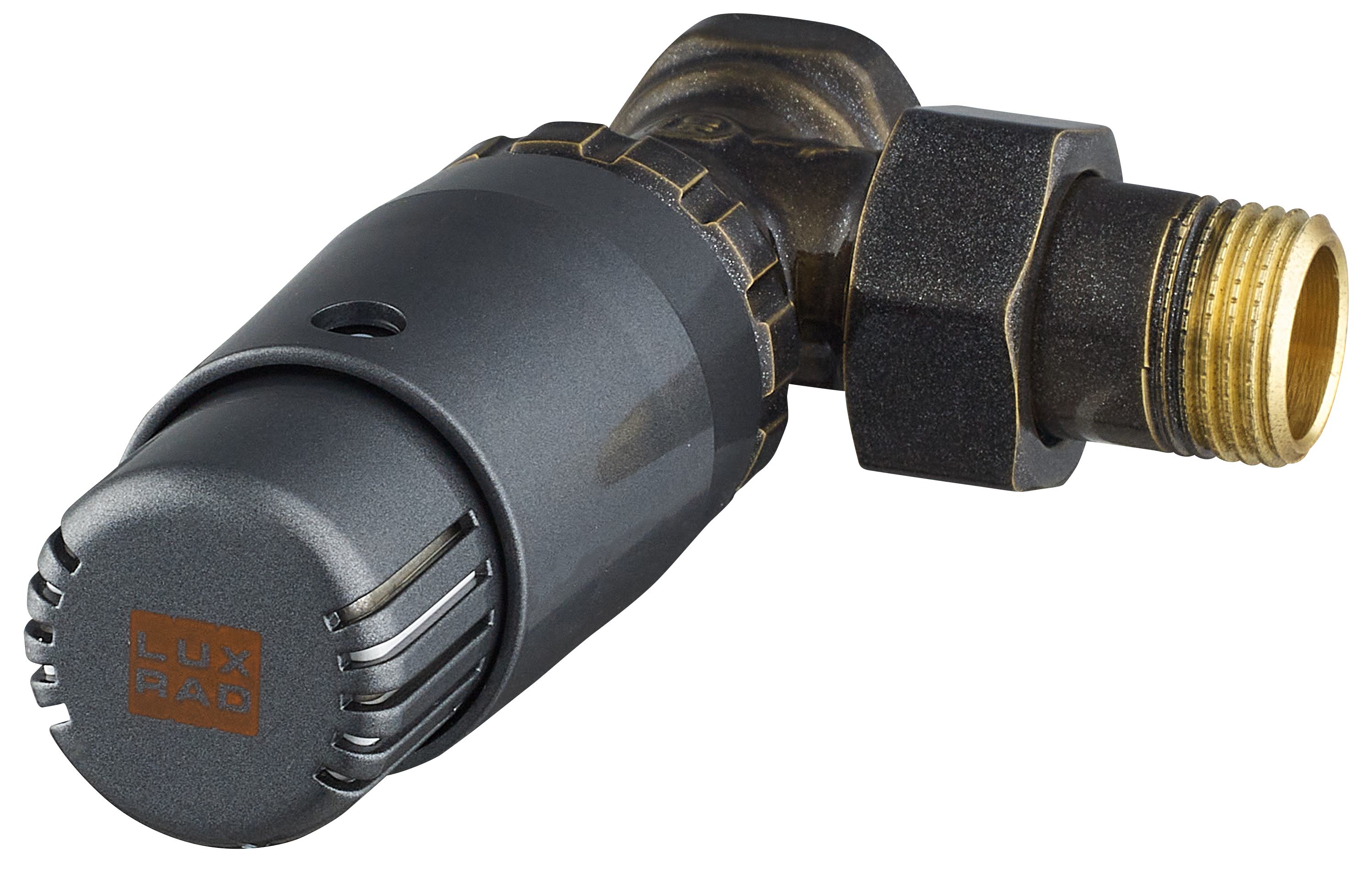 Zestaw termostatyczny KĄTOWY 1/2" grafit LUXRAD