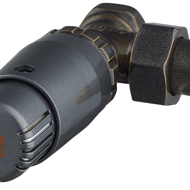 Zestaw termostatyczny KĄTOWY 1/2" grafit LUXRAD