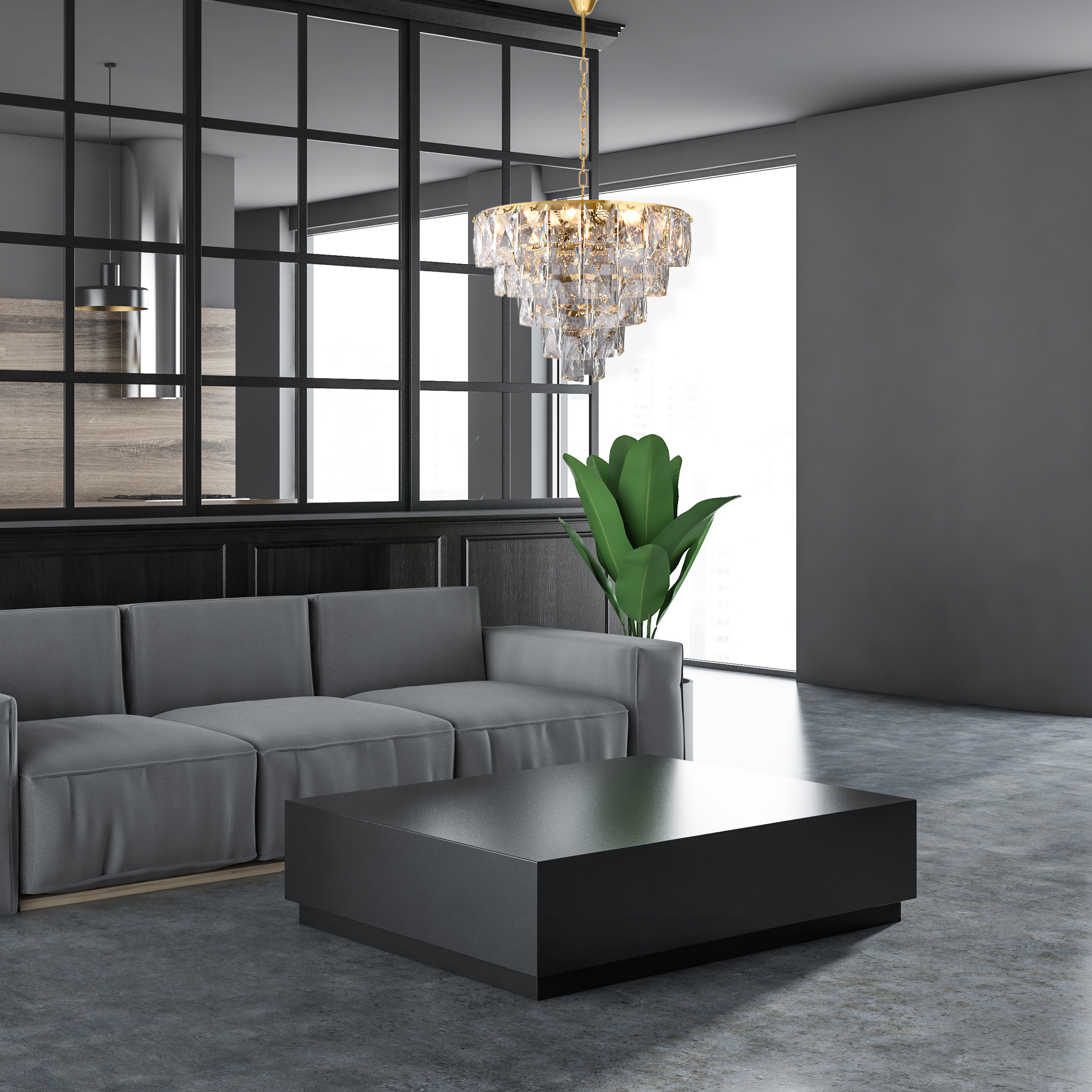 Żyrandol Chelsea złoty 6 x E14 Eko-Light - 3