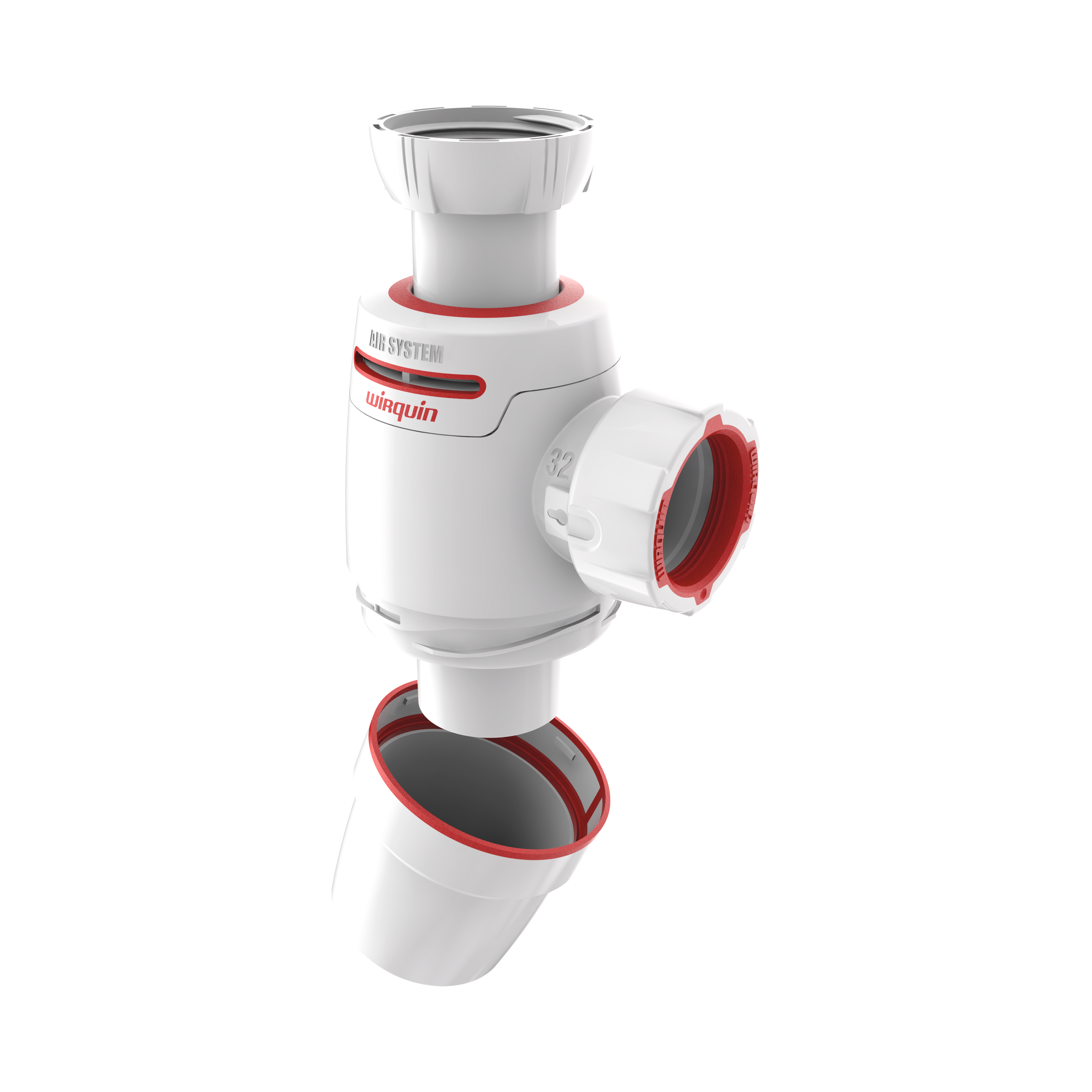 Syfon umywalki bez spustu NEO AIR z napowietrzeniem WIRQUIN - 3