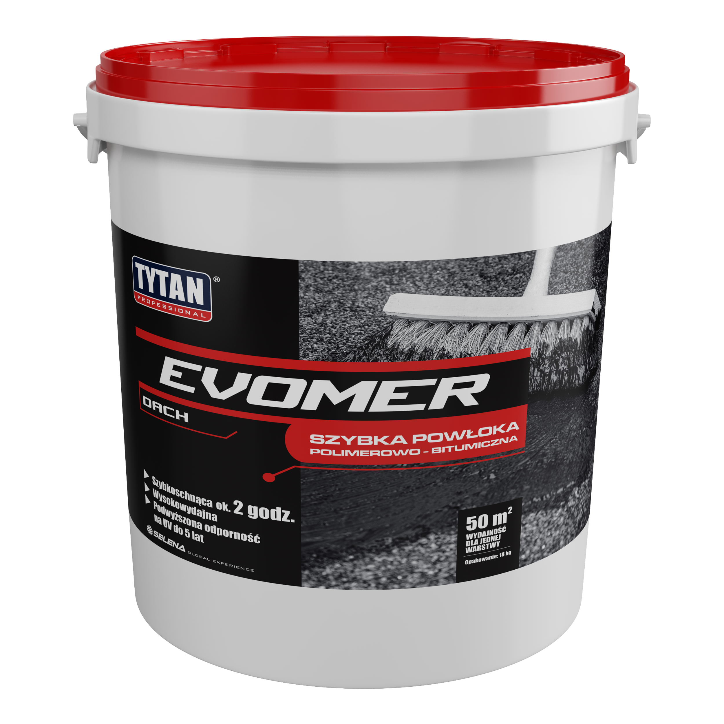 Powłoka polimerowo-bitumiczna do dachów Evomer 18 kg Tytan Professional