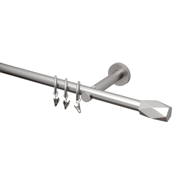 Karnisz Heksagon 160 cm pojedynczy chrom mat 19 mm Inspire