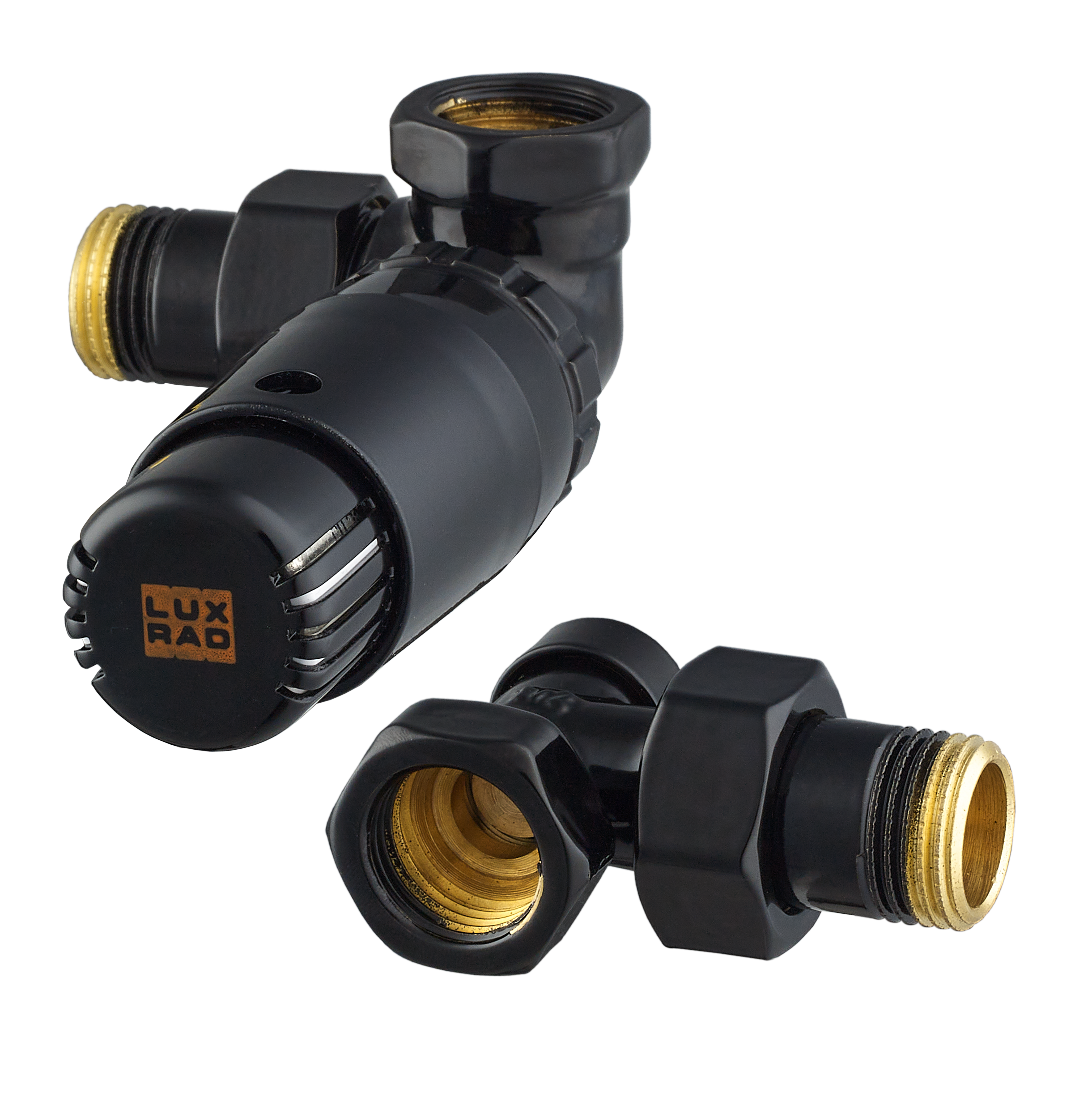 Zestaw termostatyczny OSIOWY LEWY 1/2" czarny LUXRAD
