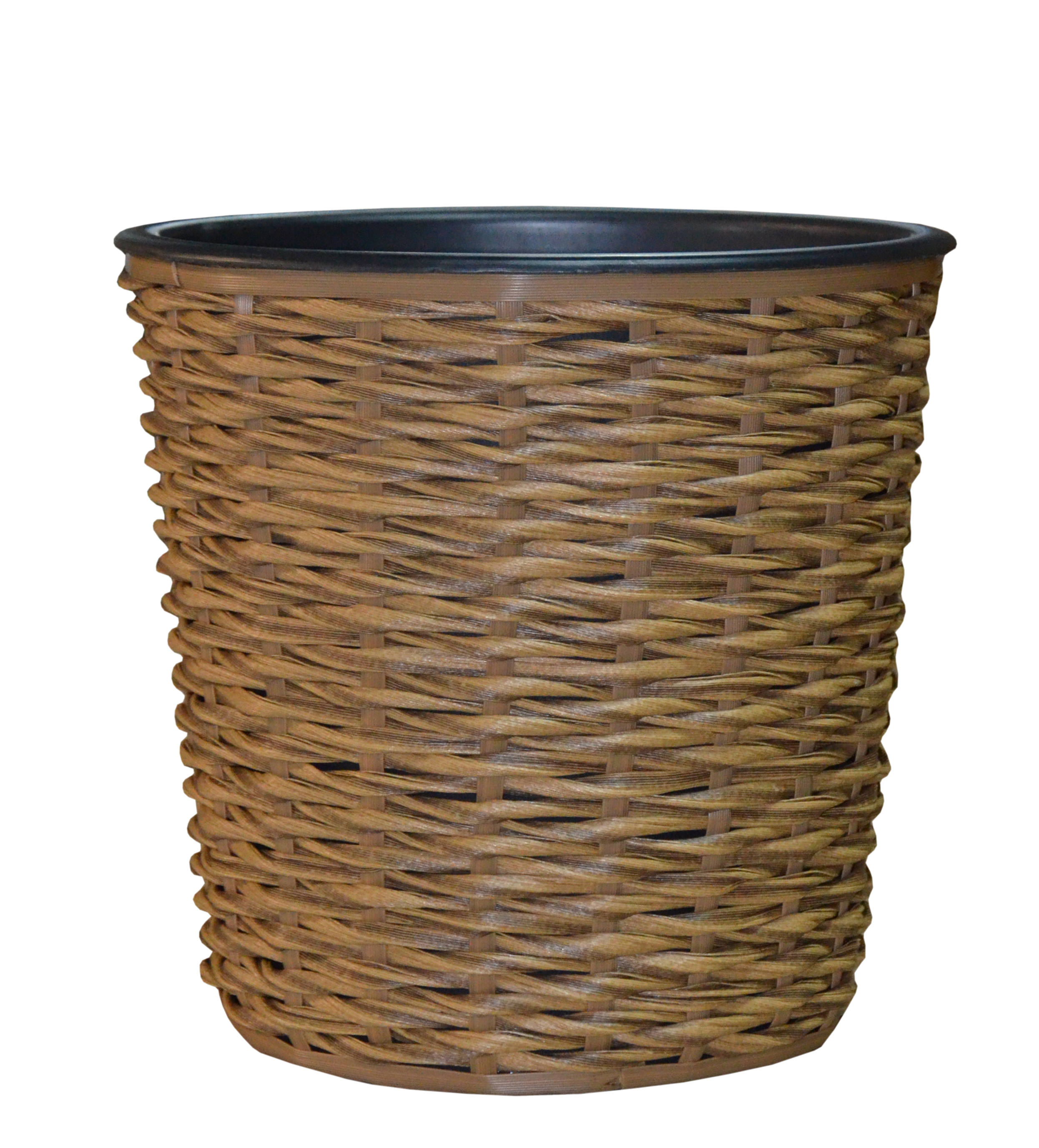 Donica duża śr.31 cm technorattan brązowa Ote