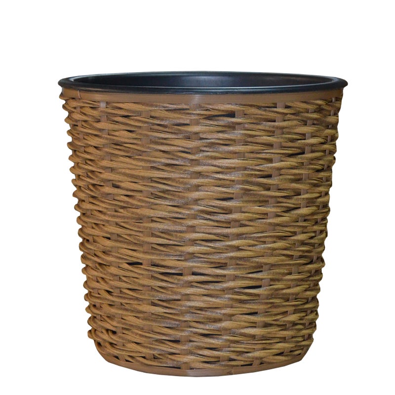 Donica duża śr.31 cm technorattan brązowa Ote