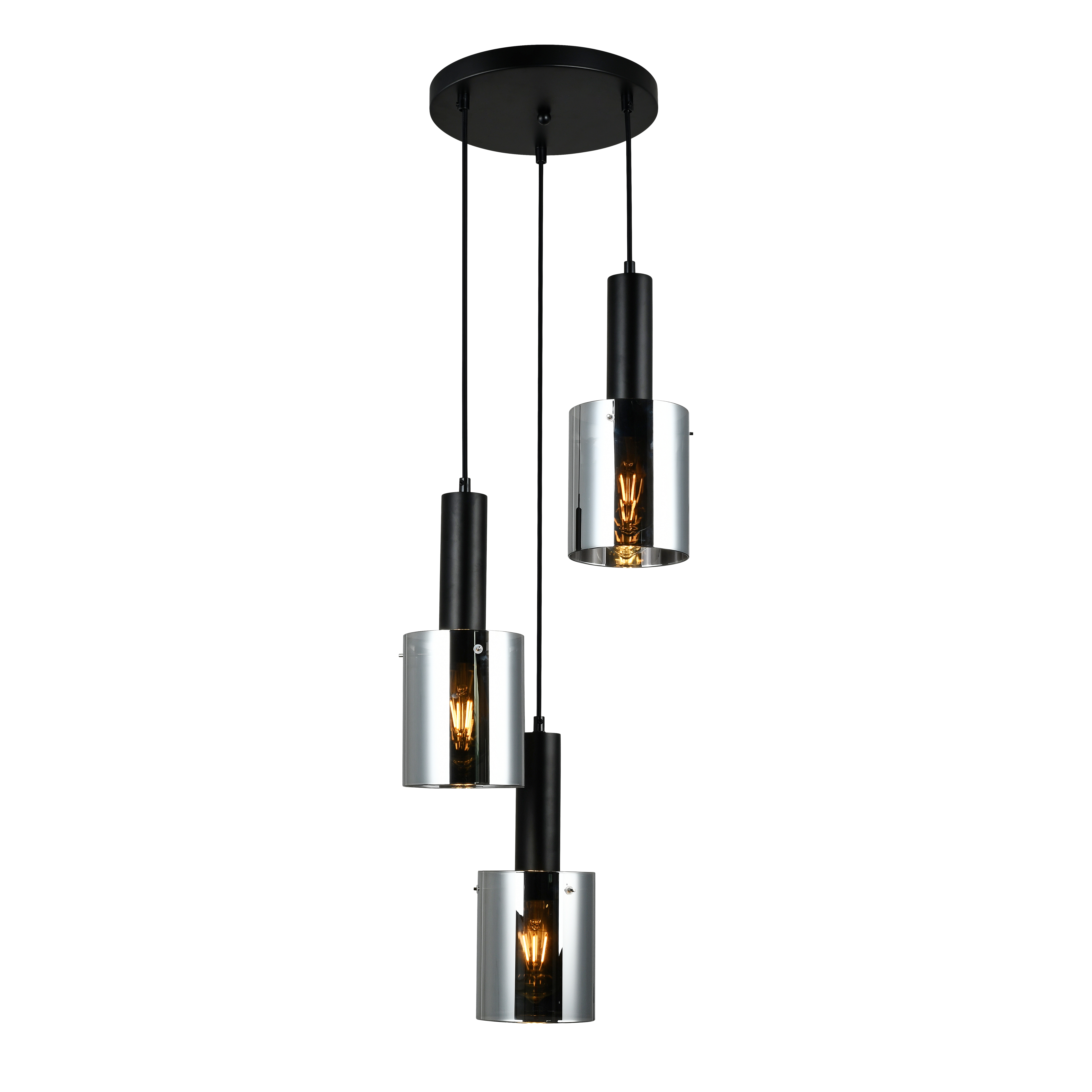 Lampa wisząca Sardo czarny 3 x E27 Italux - 3