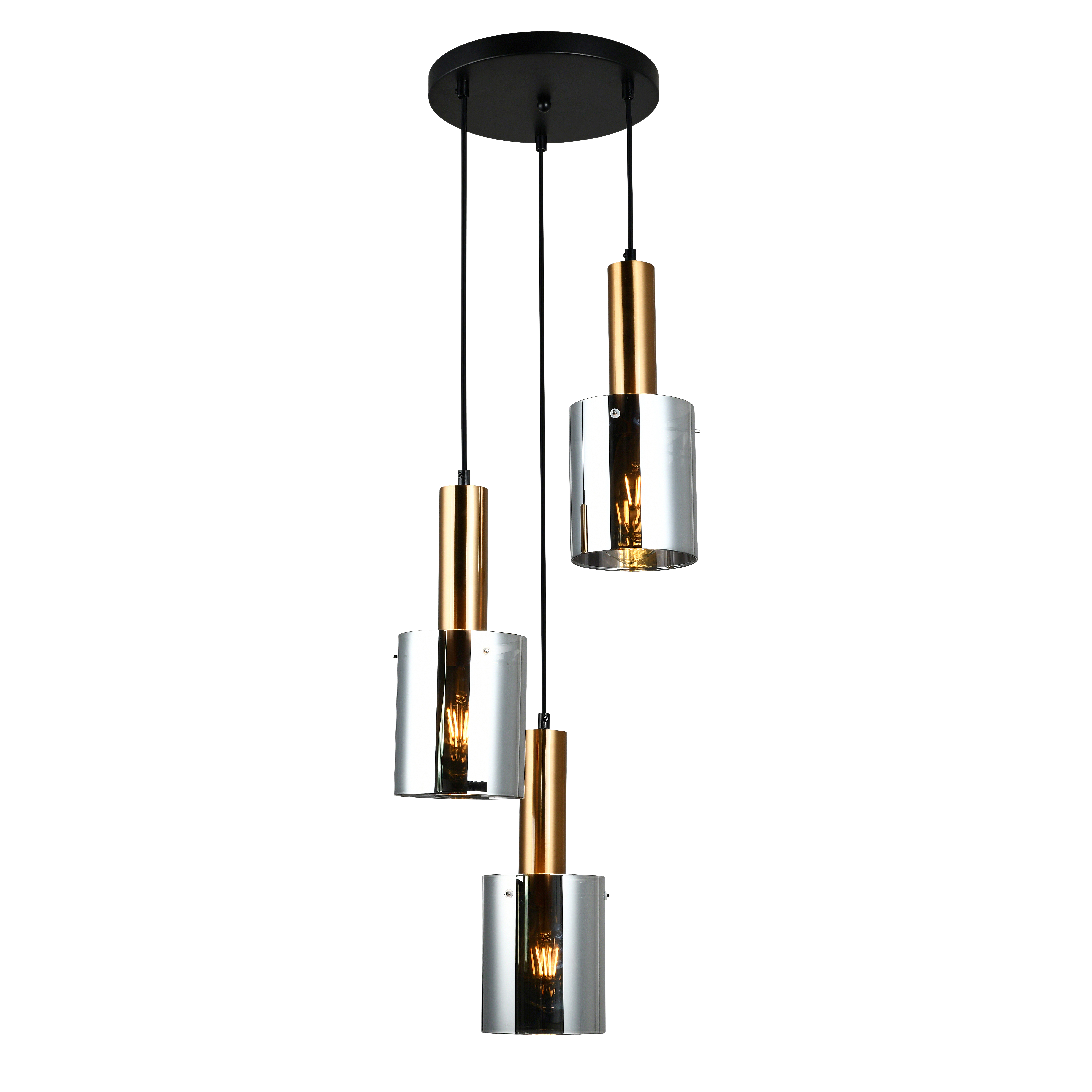 Lampa wisząca Sardo mosiądz 3 x E27 Italux - 4