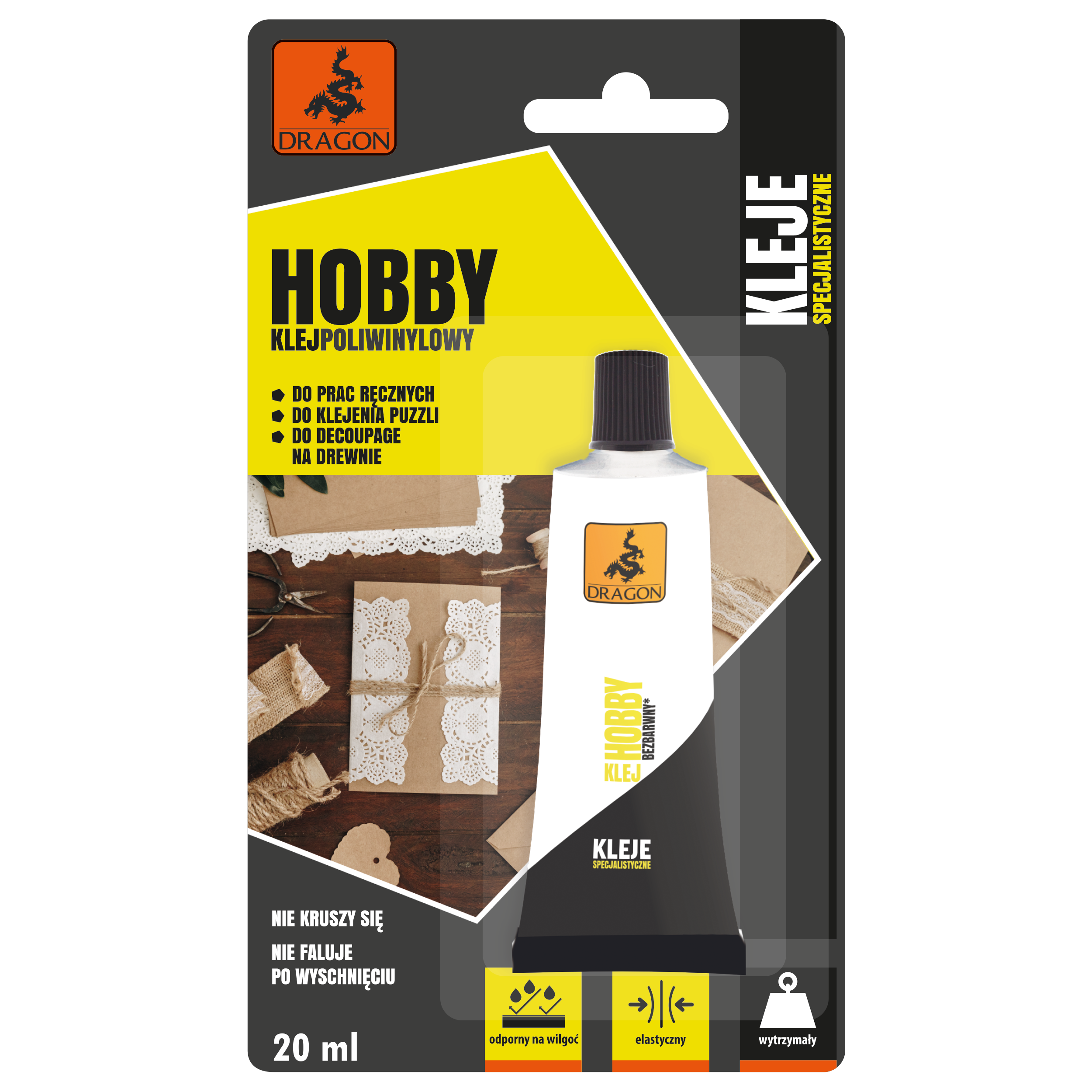 Klej poliwinylowy Hobby 20 ml do papieru i tektury Dragon