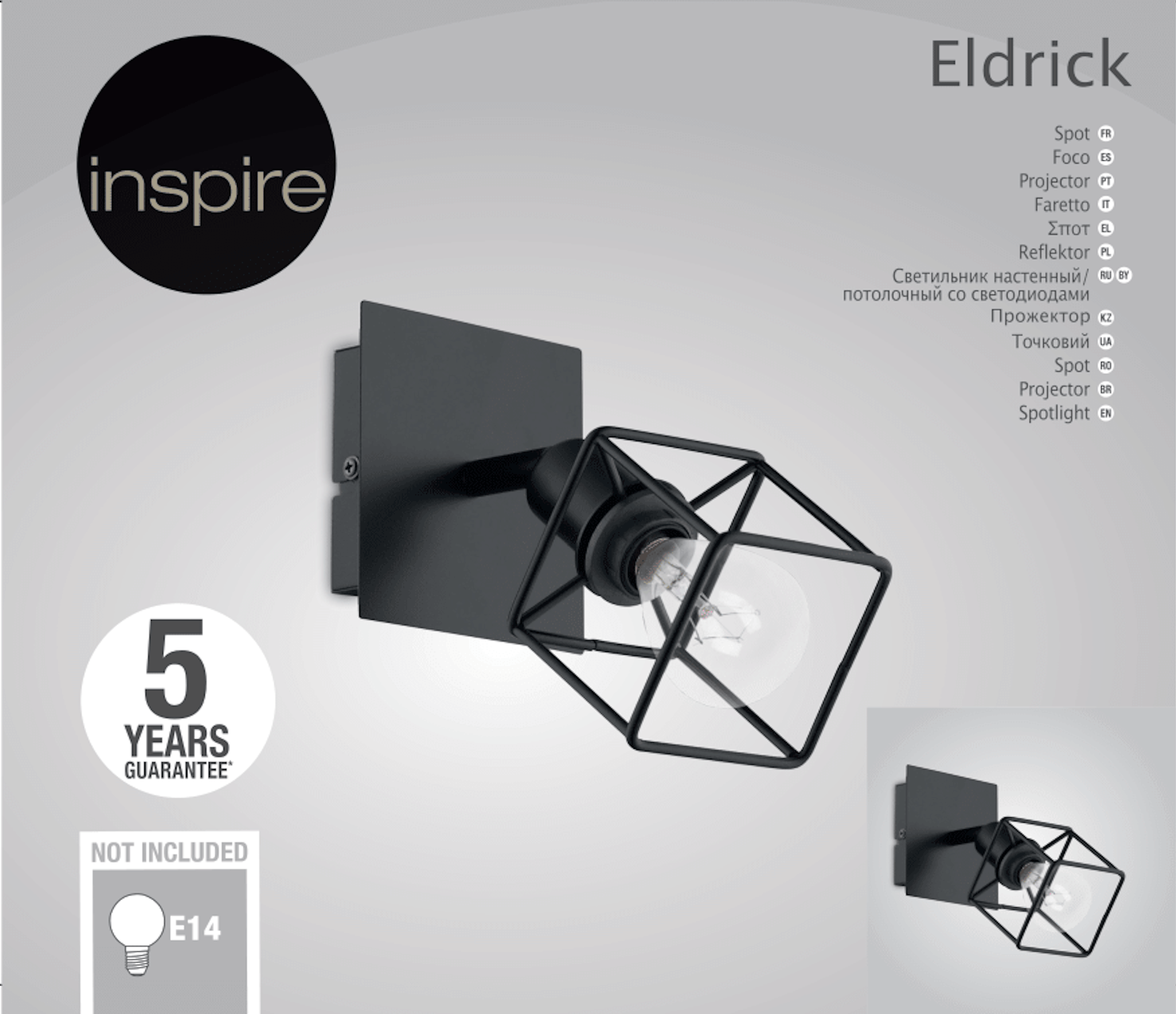 Reflektorek Eldrick czarny E14 Inspire - 4