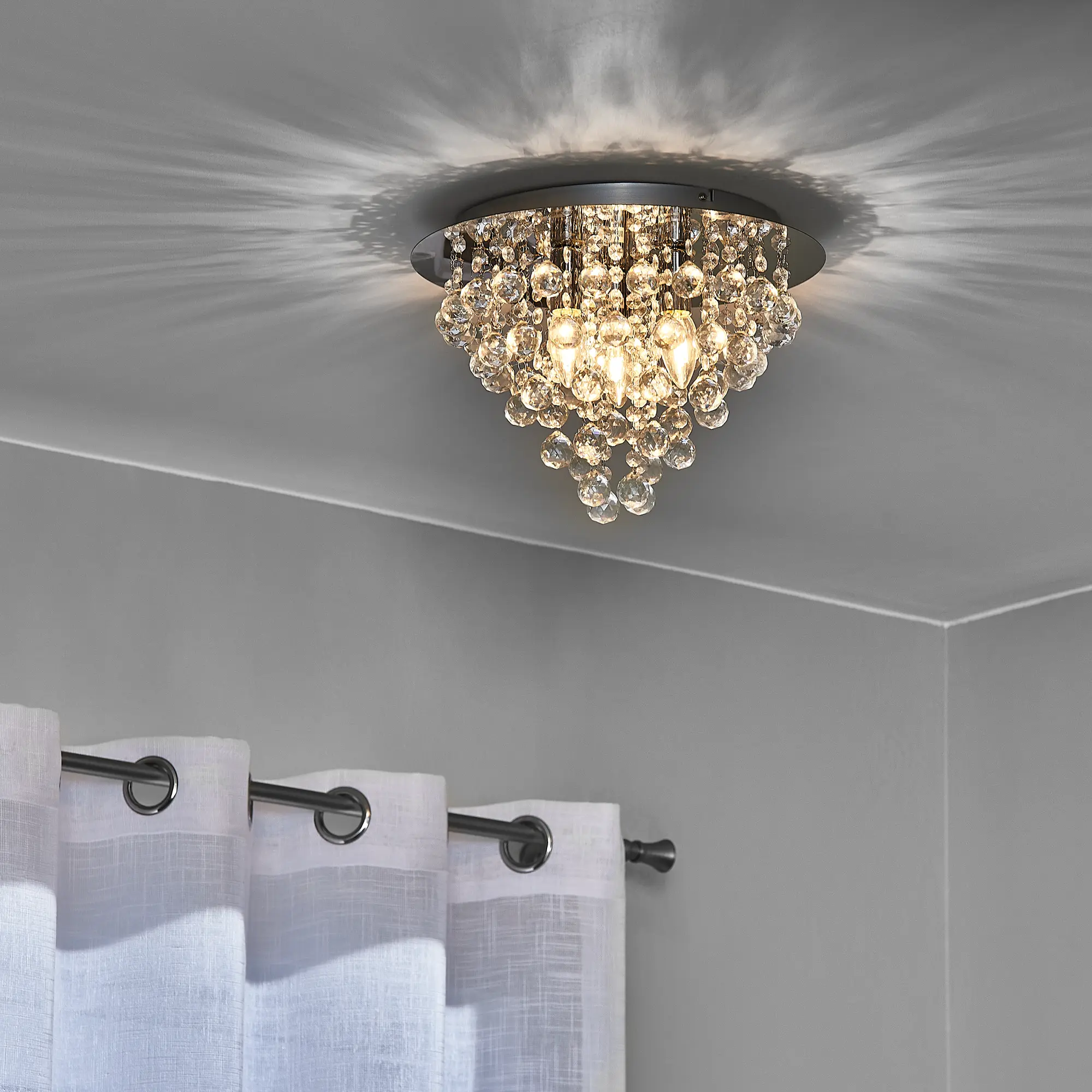 Lampa sufitowa London Crystal srebrna E14 Reality - 3