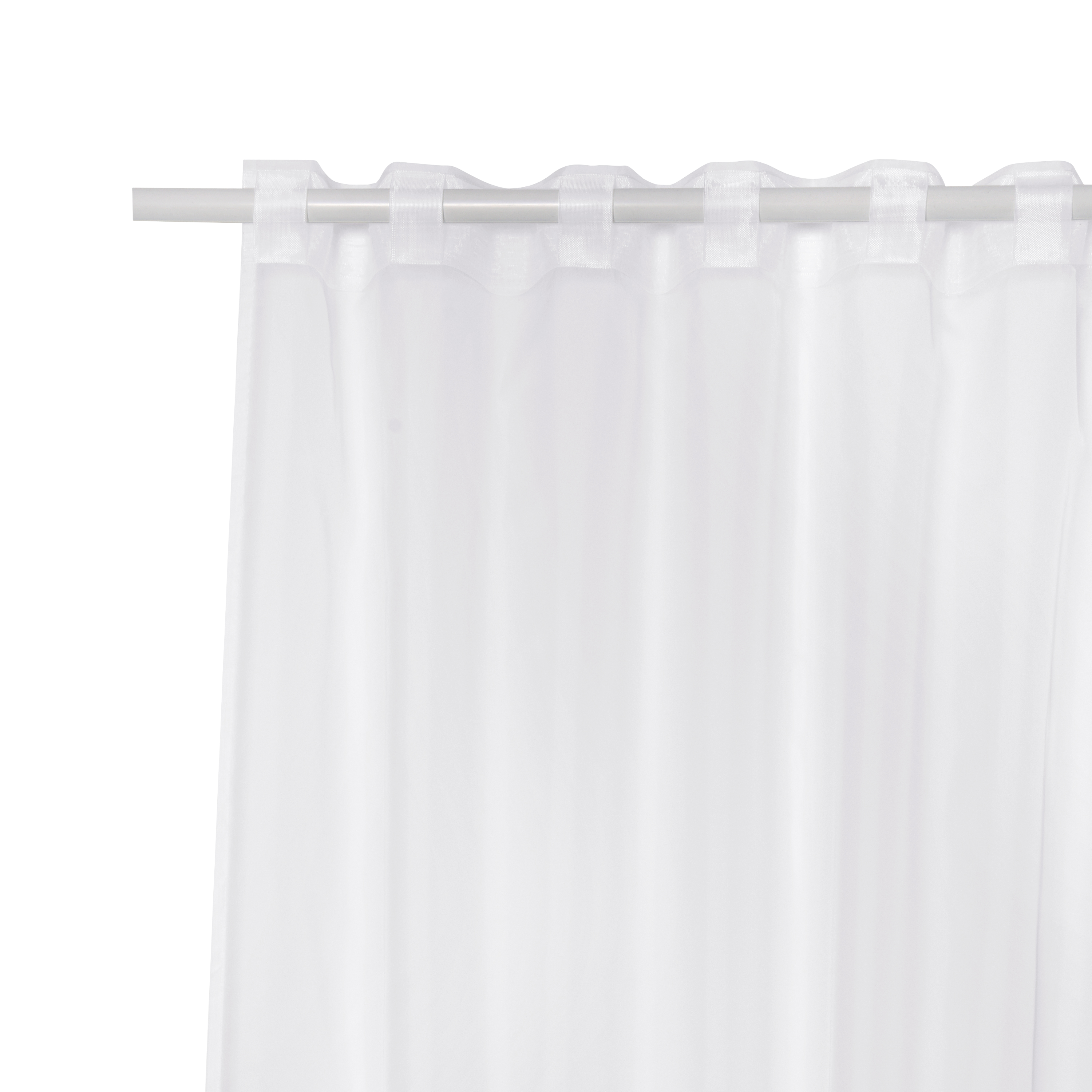 Cortina cinta fruncida, trabillas Polyone voile poliéster liso blanco INSPIRE de 140x280cm. Incluye cinta termoadhesiva - 5