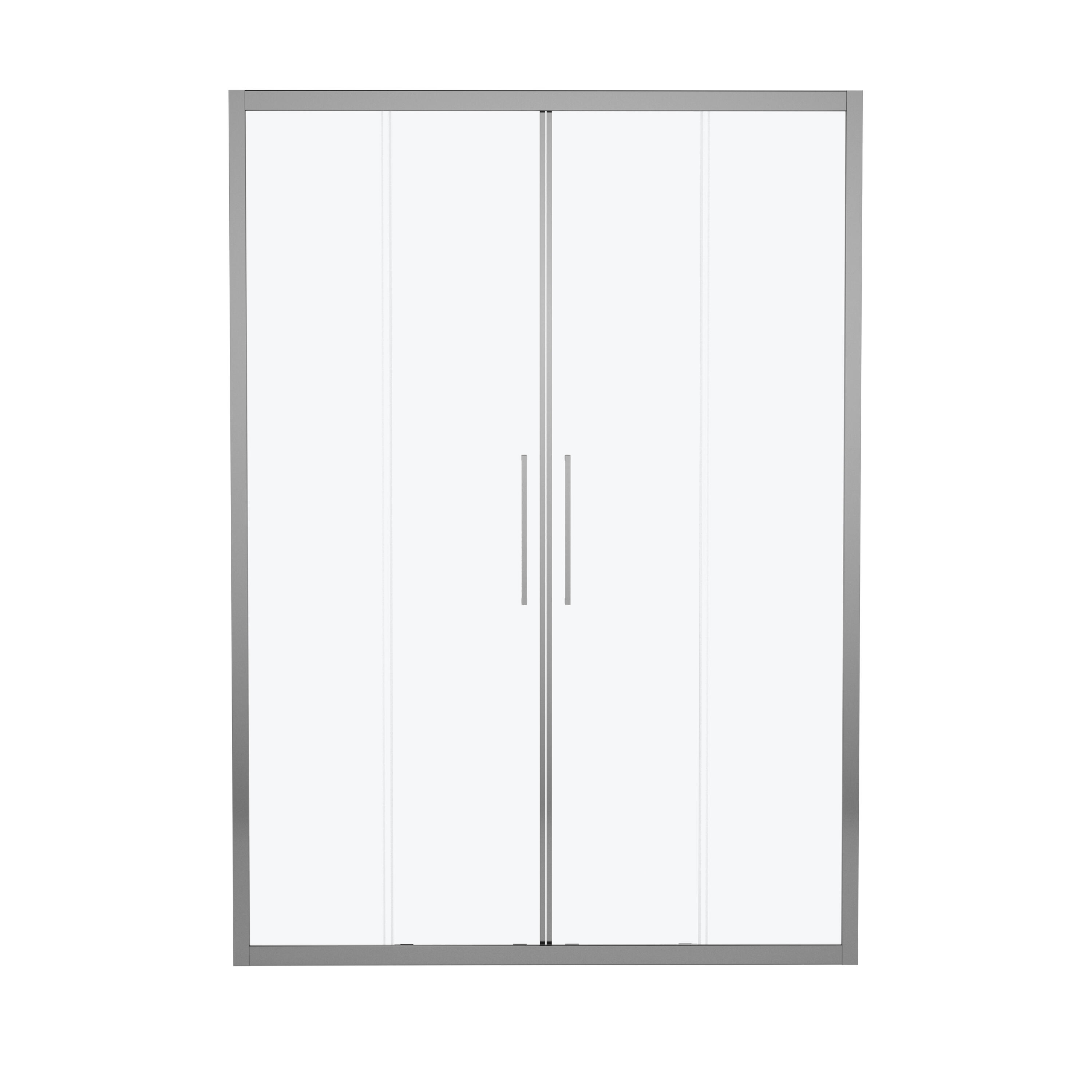 Porta doccia scorrevole Record, L 157-161 cm x H 195 cm x SP 6 mm, profilo cromo, vetro smerigliato - 2