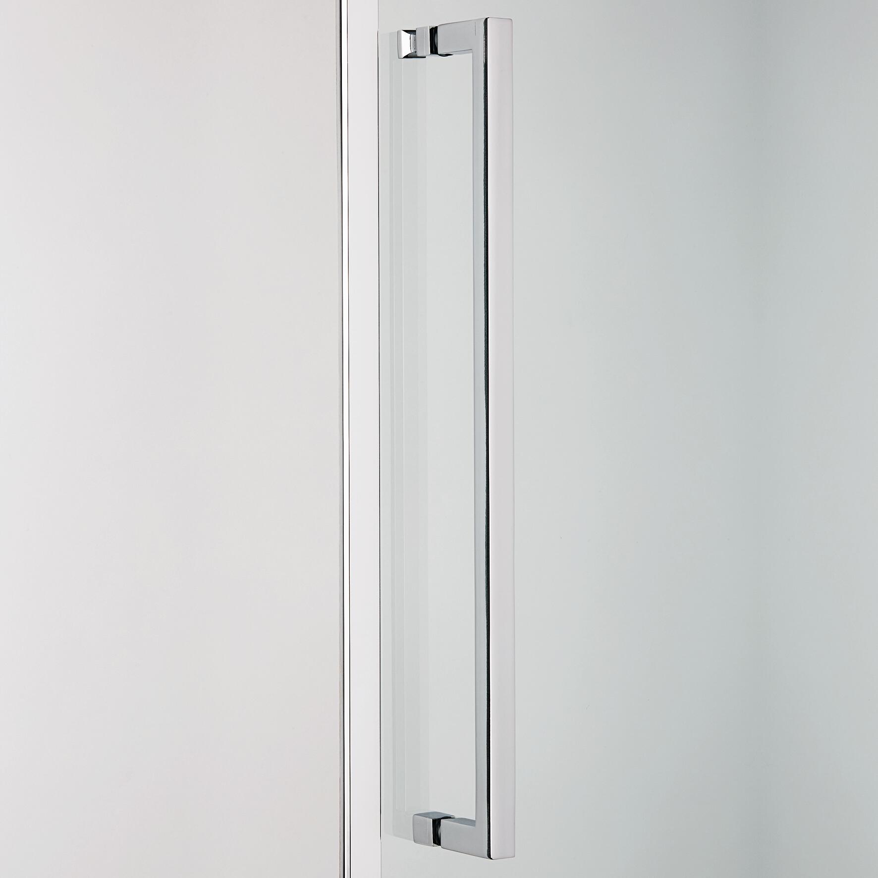 Porta doccia scorrevole L 142-146 cm x H 195 cm per nicchia in vetro smerigliato SP. 6 mm, profilo lucido cromo, serie Record - 8
