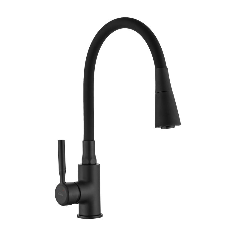 Bateria kuchenna z elastyczną wylewką Hula2 Czarna Invena