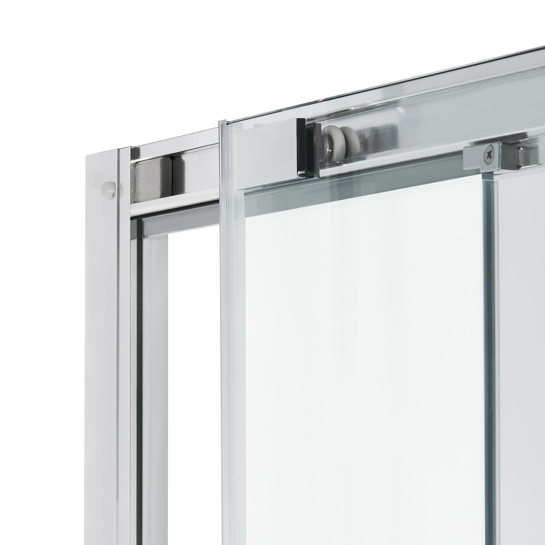 Porta doccia scorrevole L 142-146 cm x H 195 cm per nicchia in vetro smerigliato SP. 6 mm, profilo lucido cromo, serie Record - 3