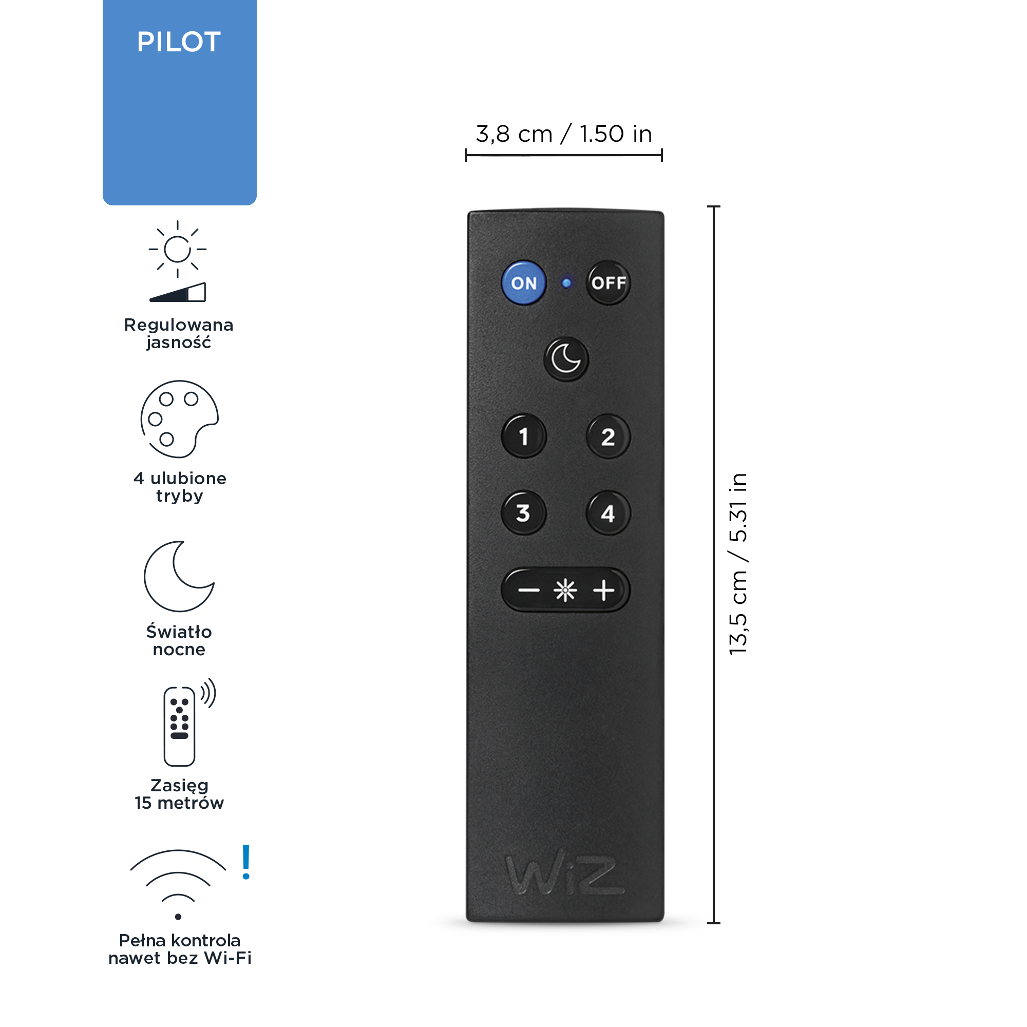 Pilot WIZmote do kontroli oświetlenia Wiz Smart lighting - 5