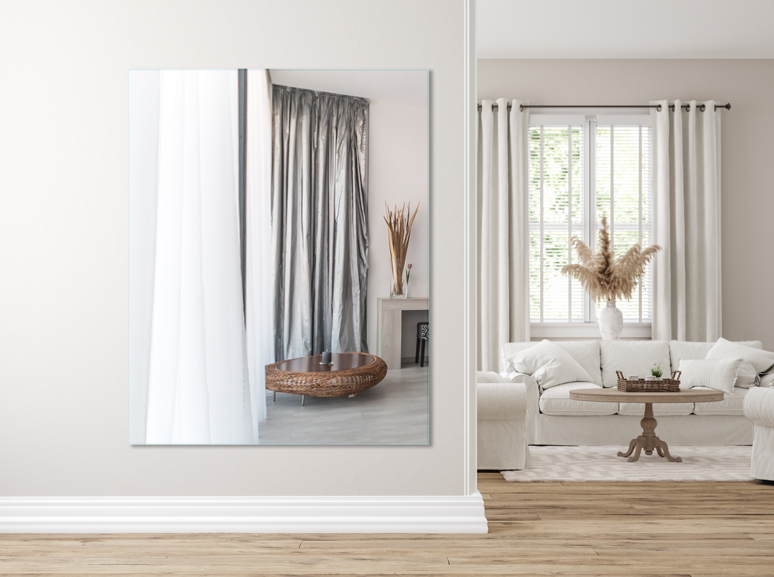 Lustro bez oświetlenia rama aluminium SOLE 100 x 80 VENTI - 3