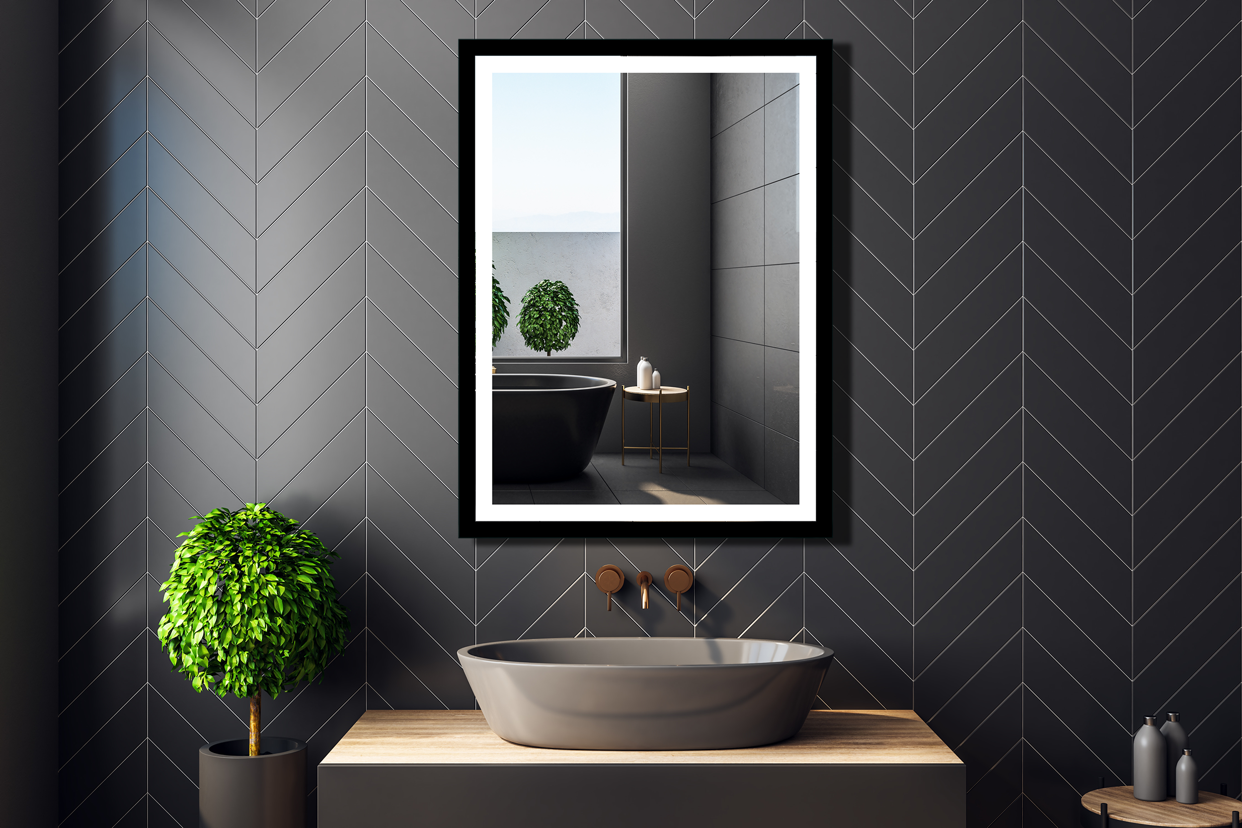 Lustro łazienkowe z wbudowanym oświetleniem LUXLED 60 x 80 VENTI - 7