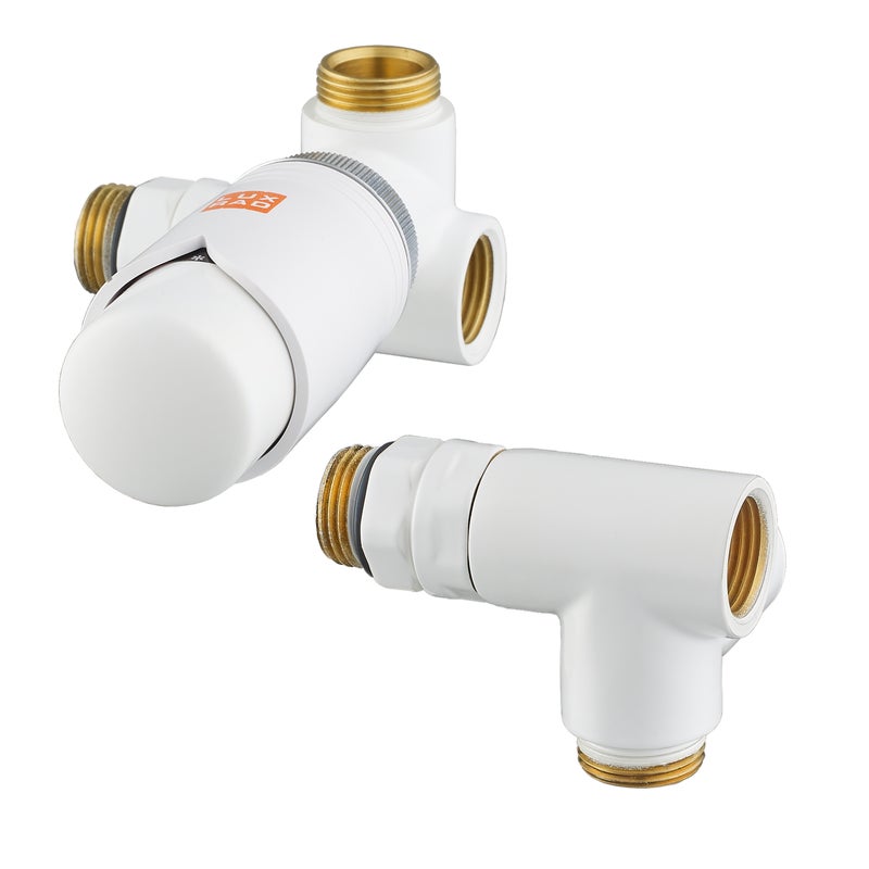 Zestaw termostatyczny TRÓJNIK LEWY 1/2" biały LUXRAD