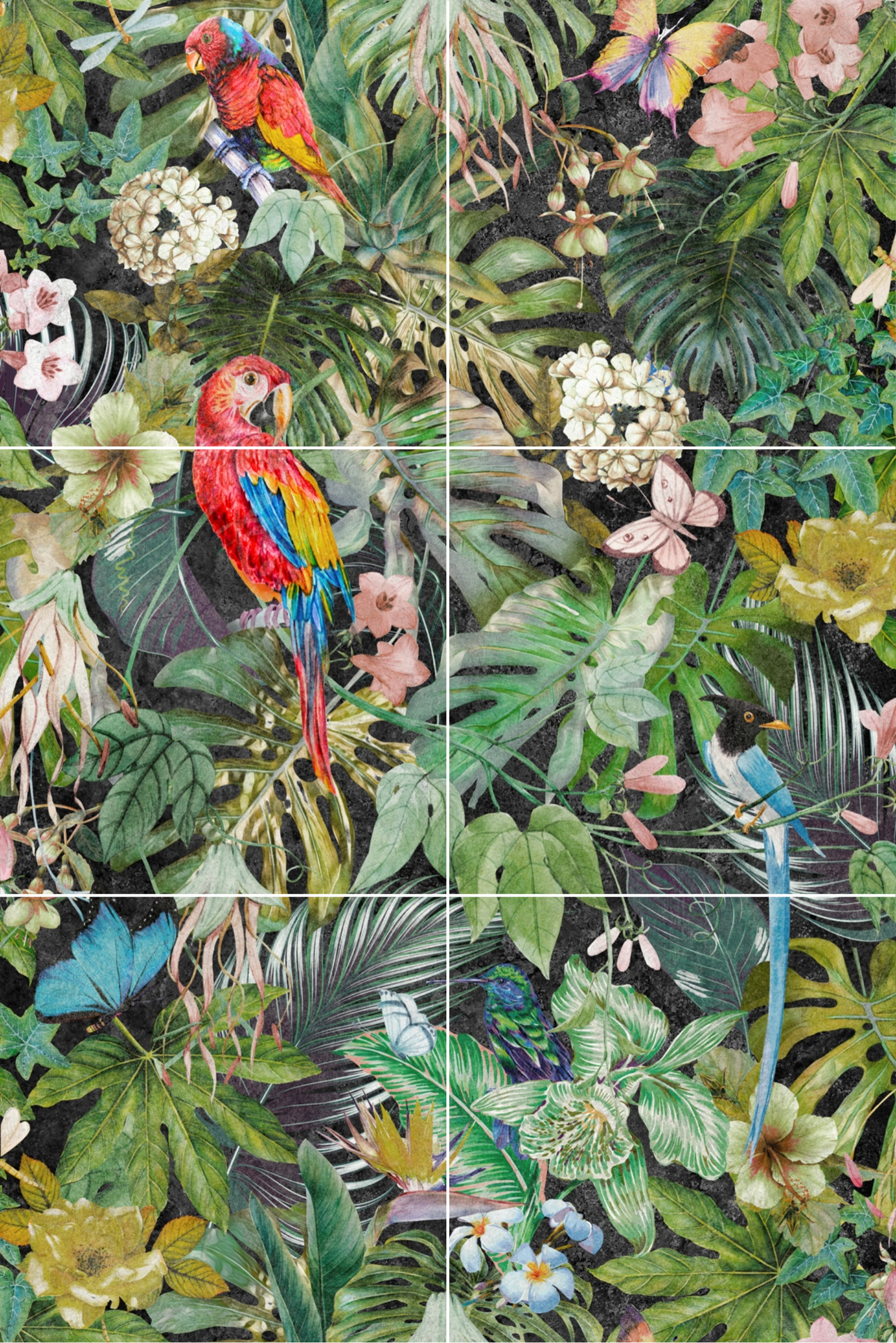 Dekor 6 elementowy Jungle Dark 120x180 Alfa-Cer